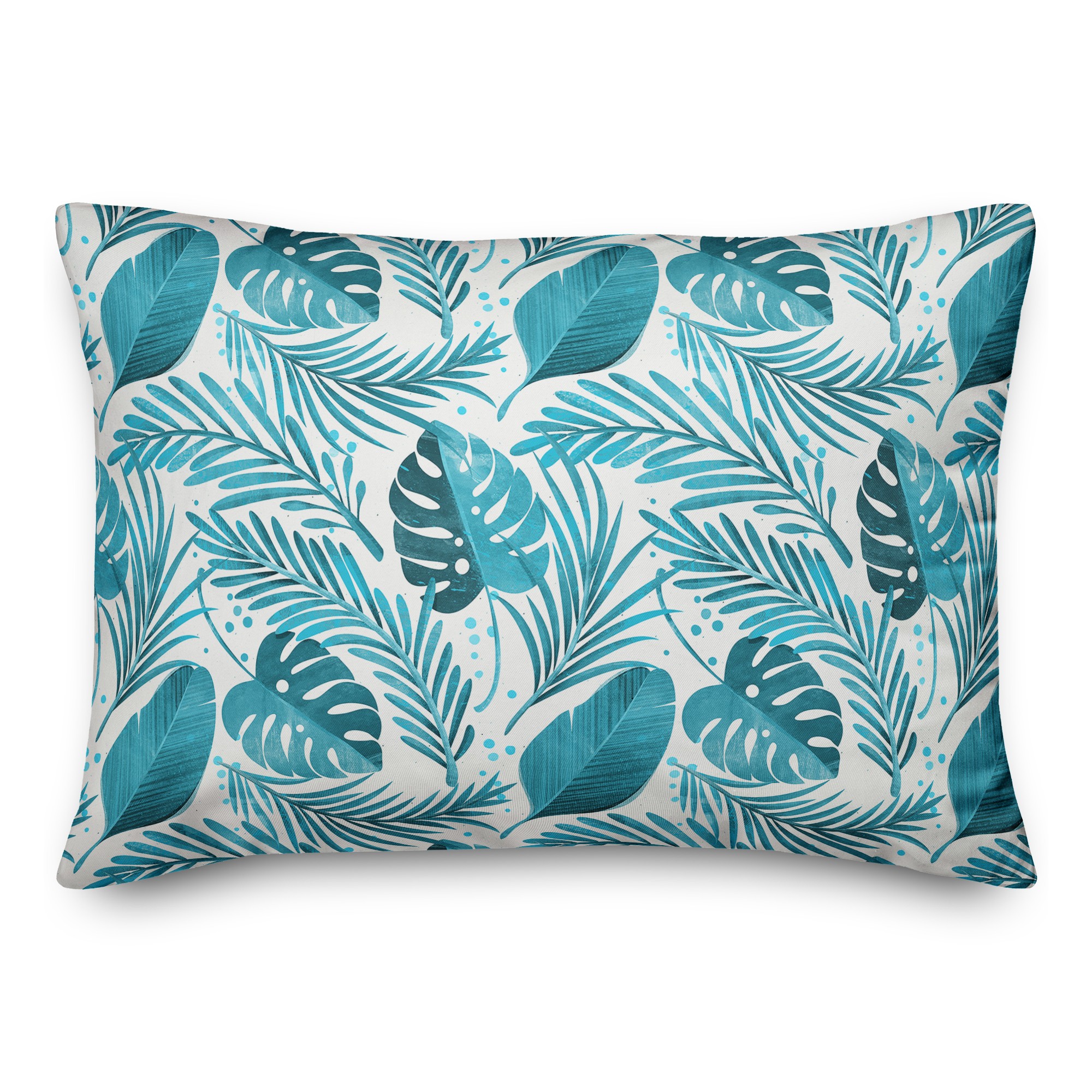 Coastal Blue Leaves 14x20 Indoor / Outdoor Pillow