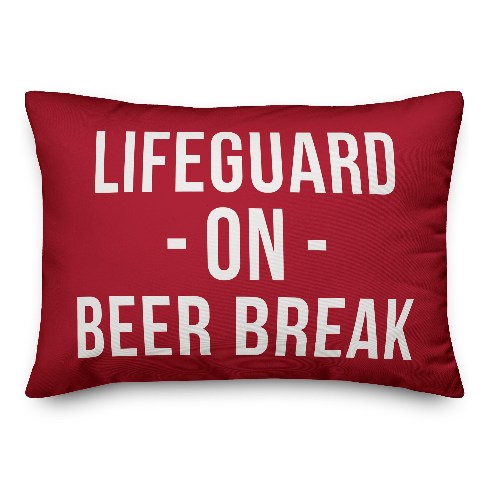 Lifeguard on beer break 14x20 Indoor / Outdoor Pillow