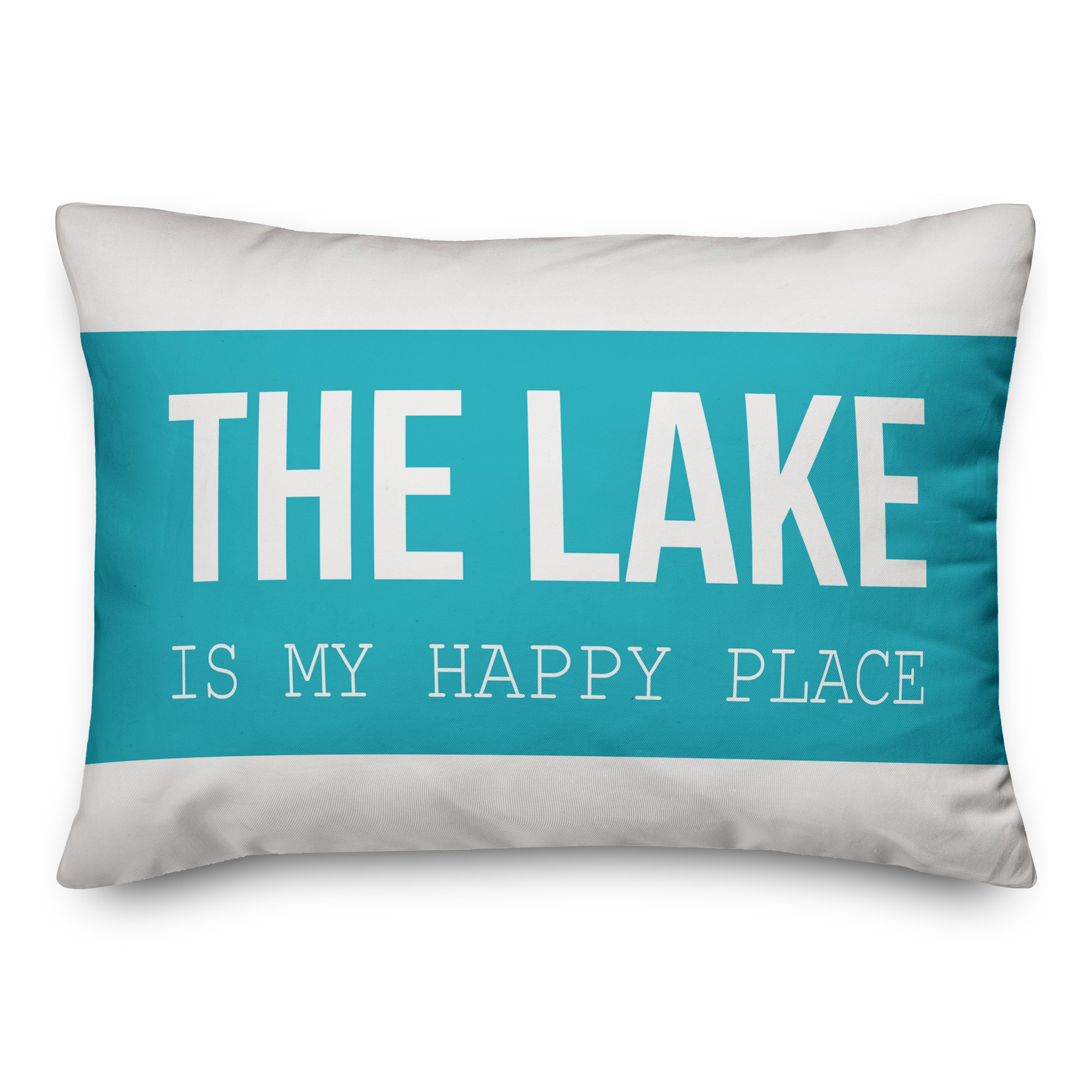 The lake is my happy place 14x20 Indoor / Outdoor Pillow