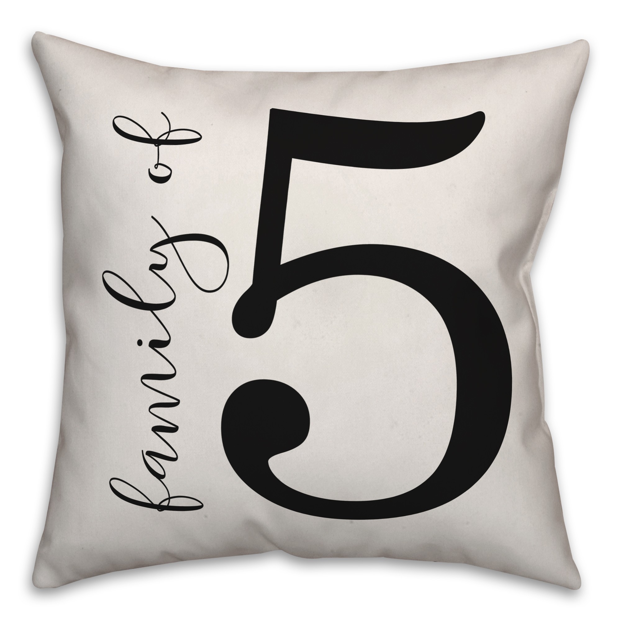 Script Family of Five 18x18 Indoor / Outdoor Pillow