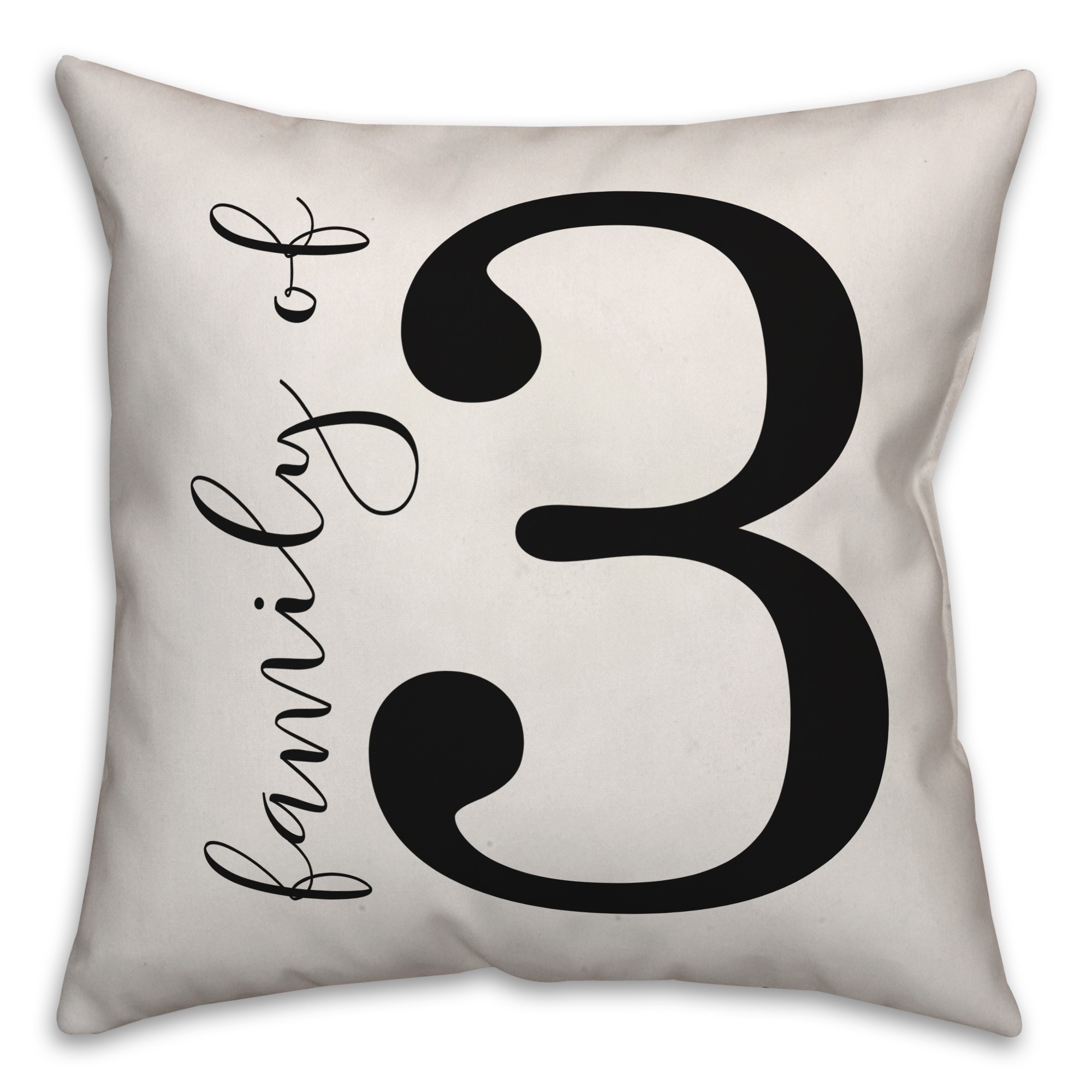 Script Family of Three 18x18 Indoor / Outdoor Pillow