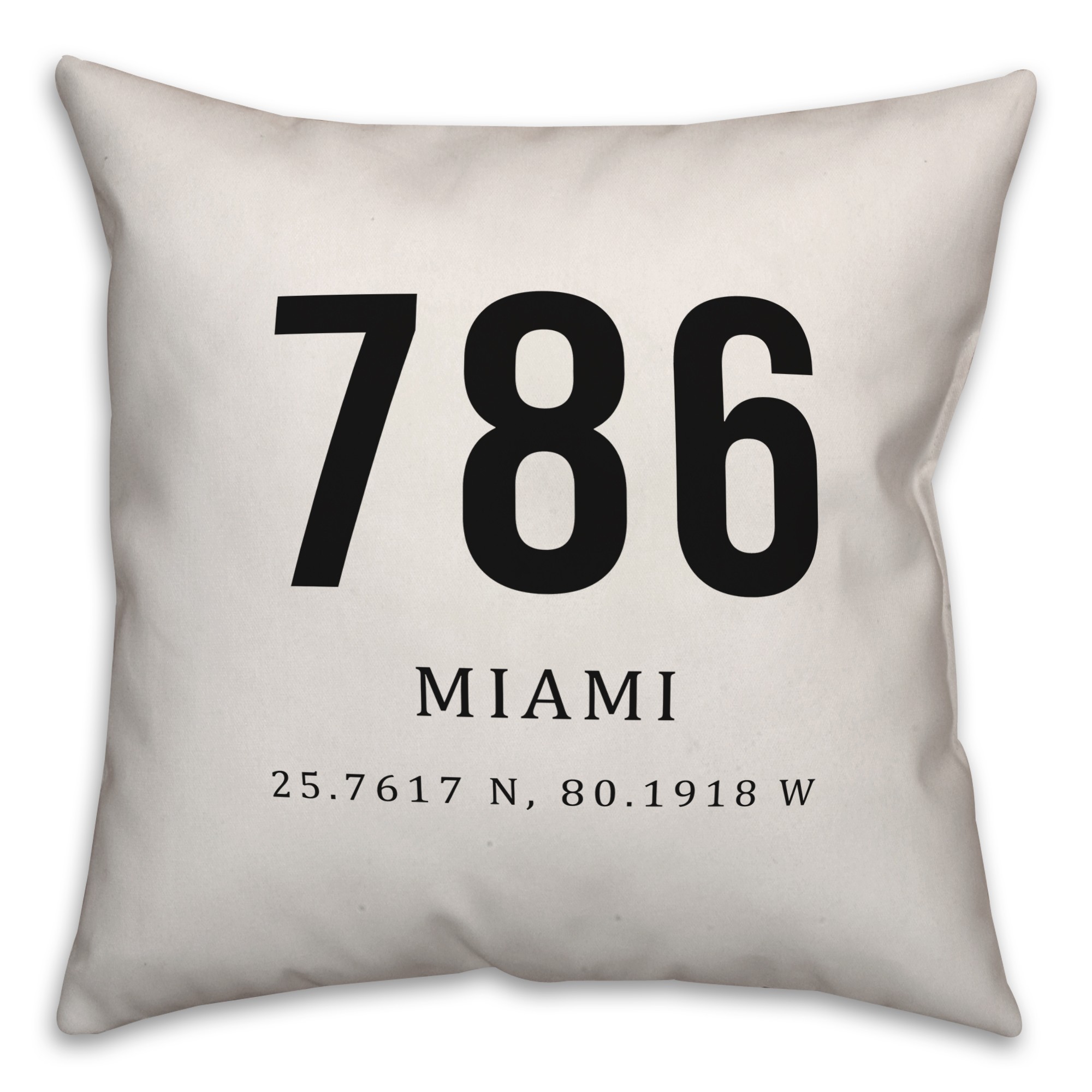Miami Coordinates 18x18 Indoor / Outdoor Pillow