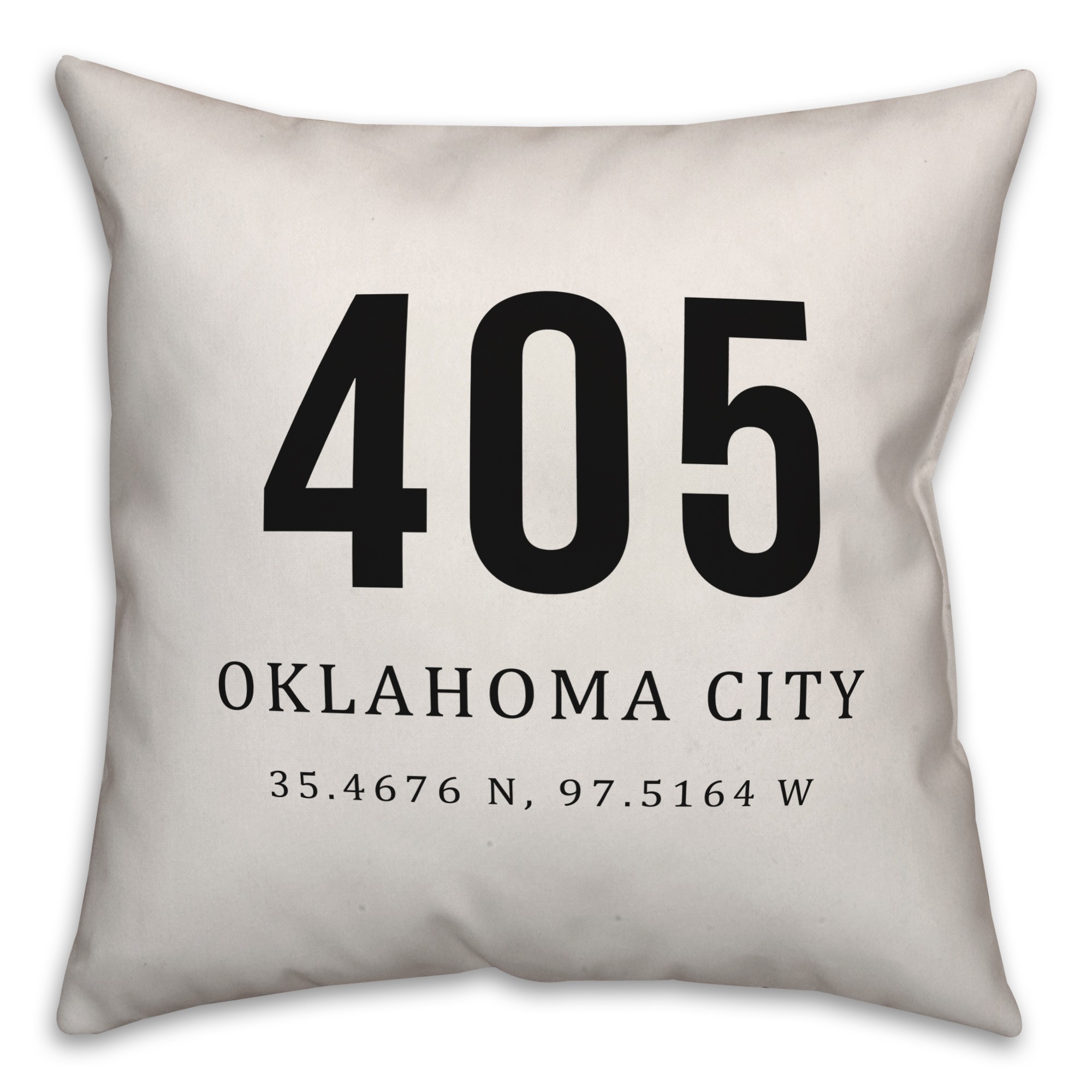 Oklahoma City Coordinates 18x18 Indoor / Outdoor Pillow