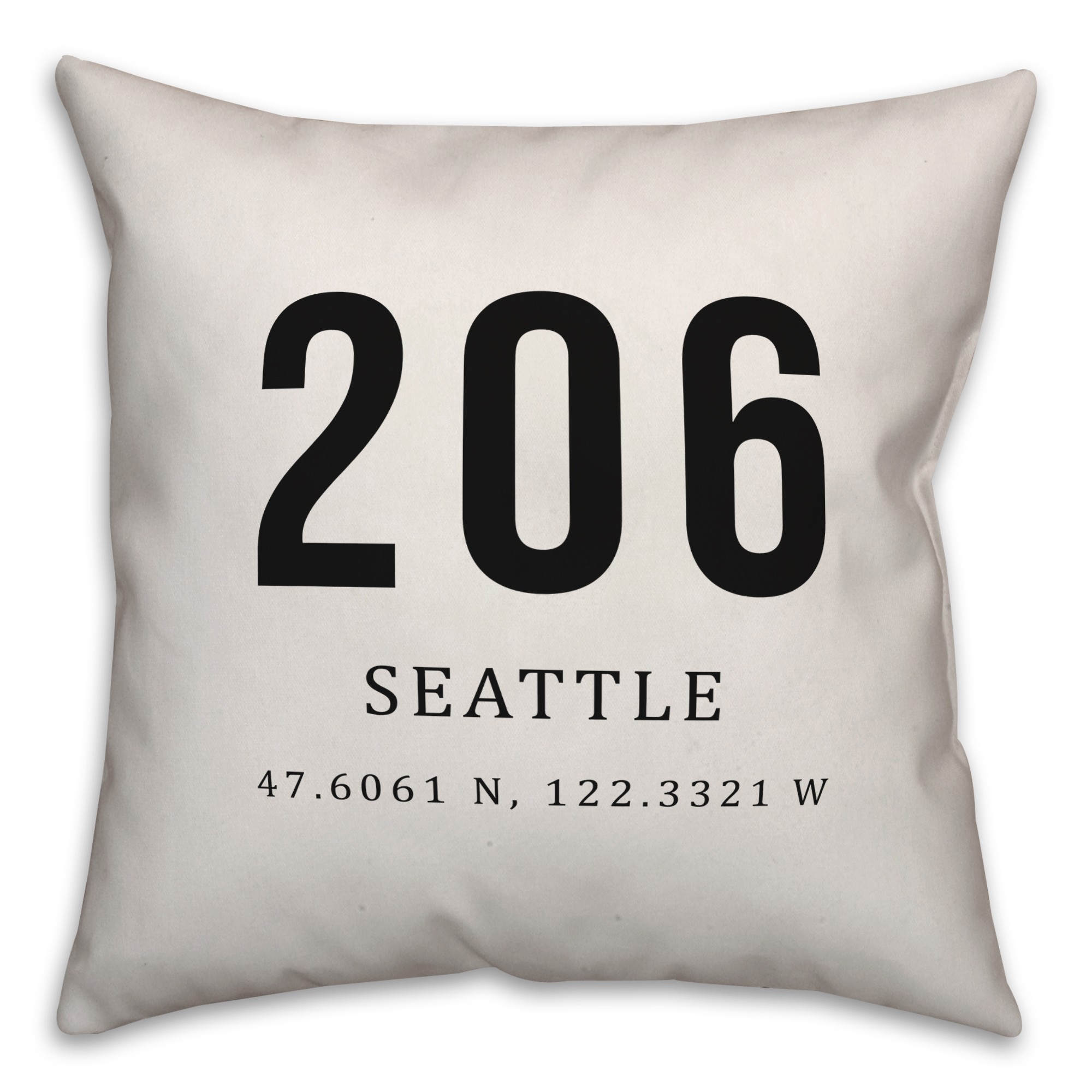 Seattle Coordinates 18x18 Indoor / Outdoor Pillow