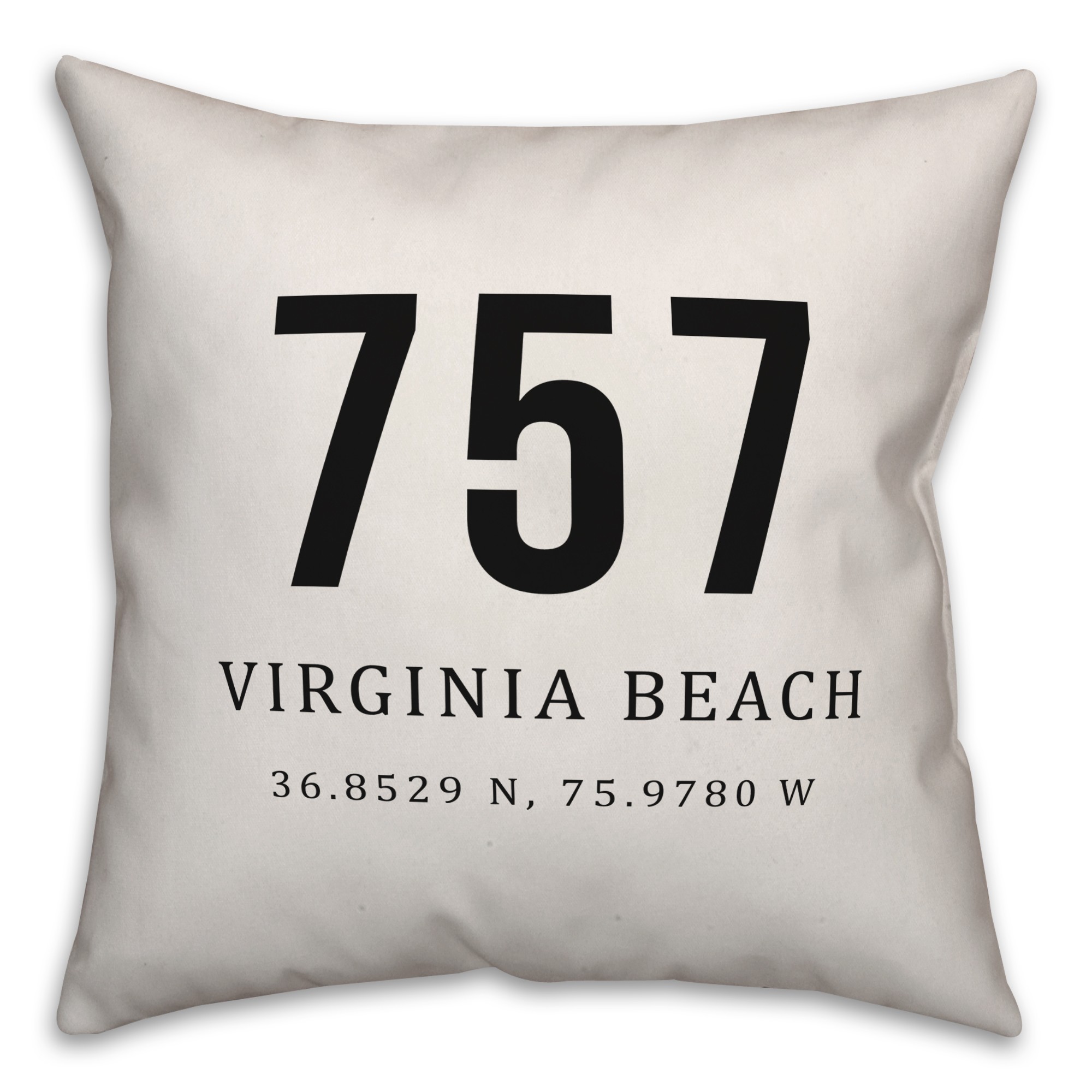 Virginia Beach Coordinates 18x18 Indoor / Outdoor Pillow