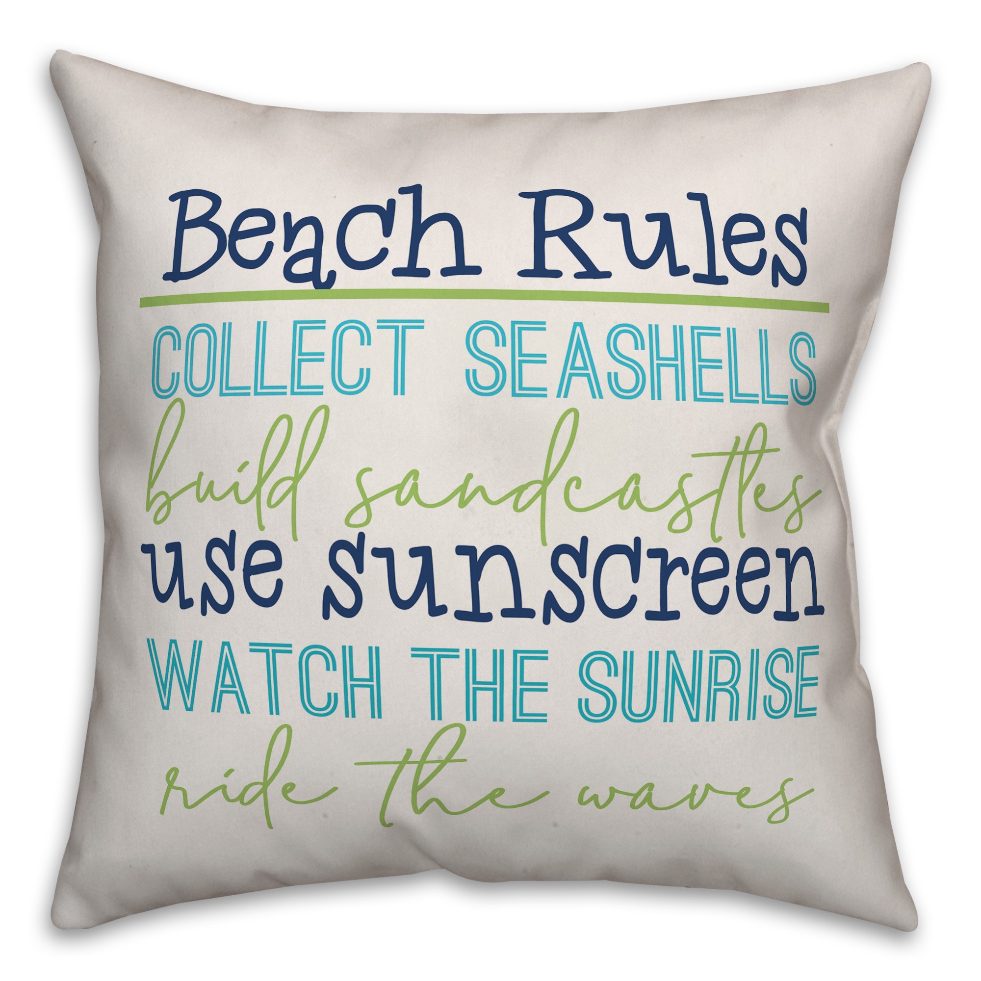 Beach Rules 18x18 Indoor / Outdoor Pillow