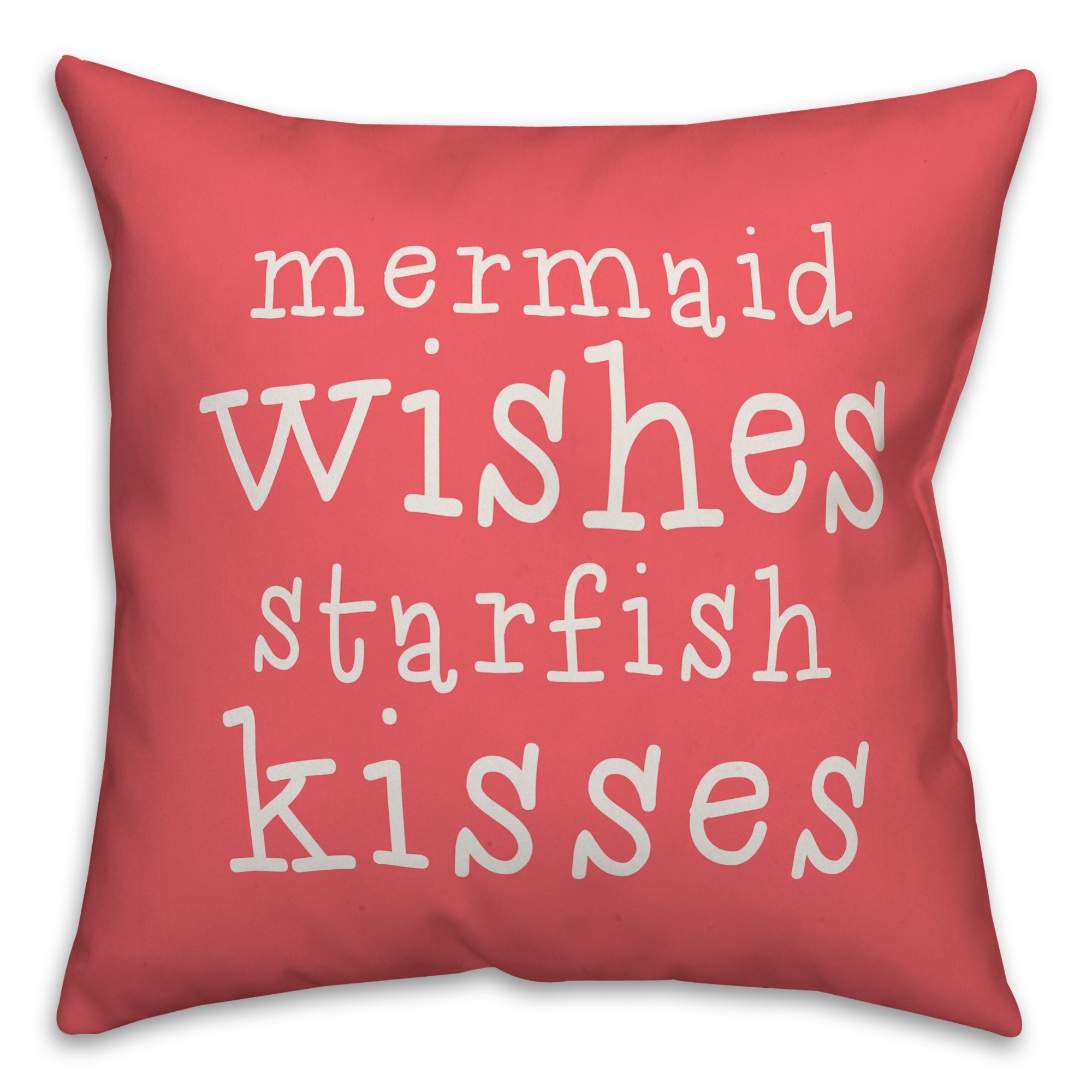 Mermaid Wishes Starfish Kisses 18x18 Indoor / Outdoor Pillow