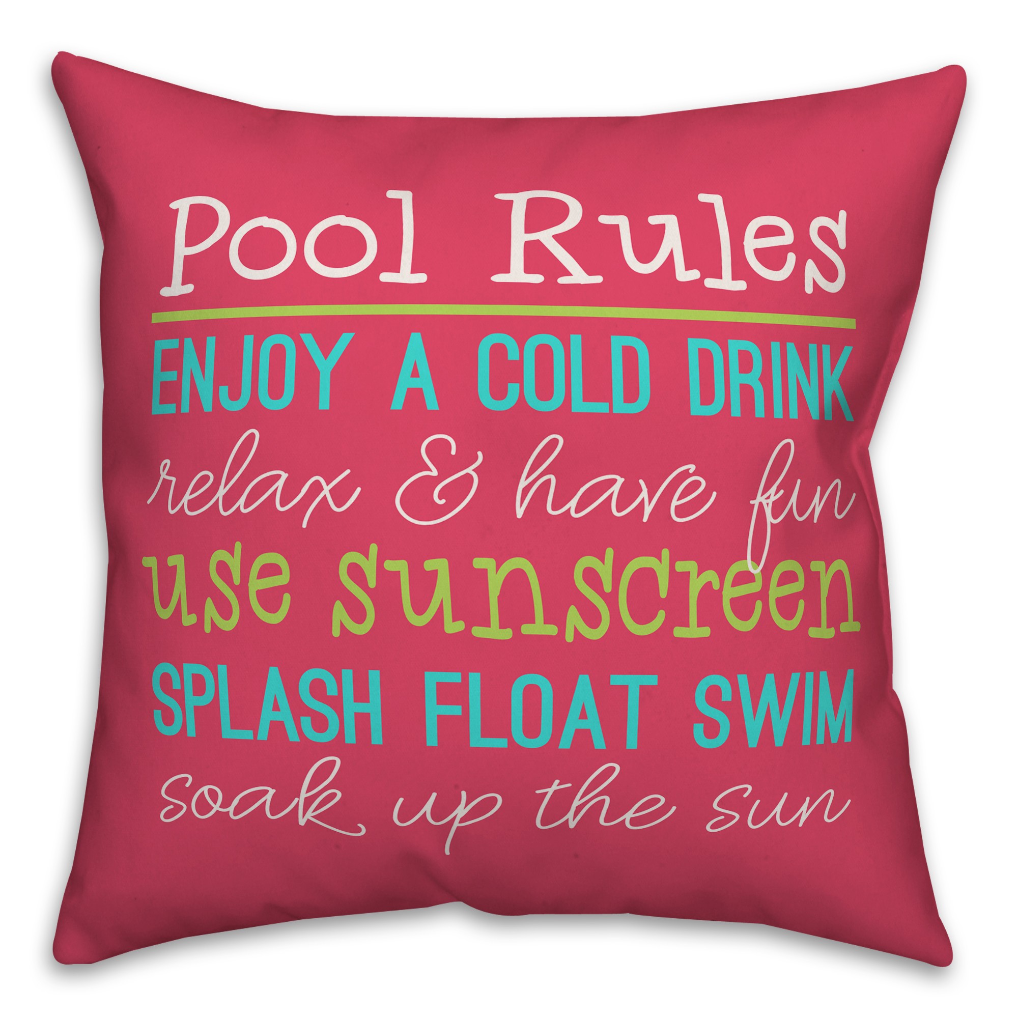 Pool Rules 18x18 Indoor / Outdoor Pillow