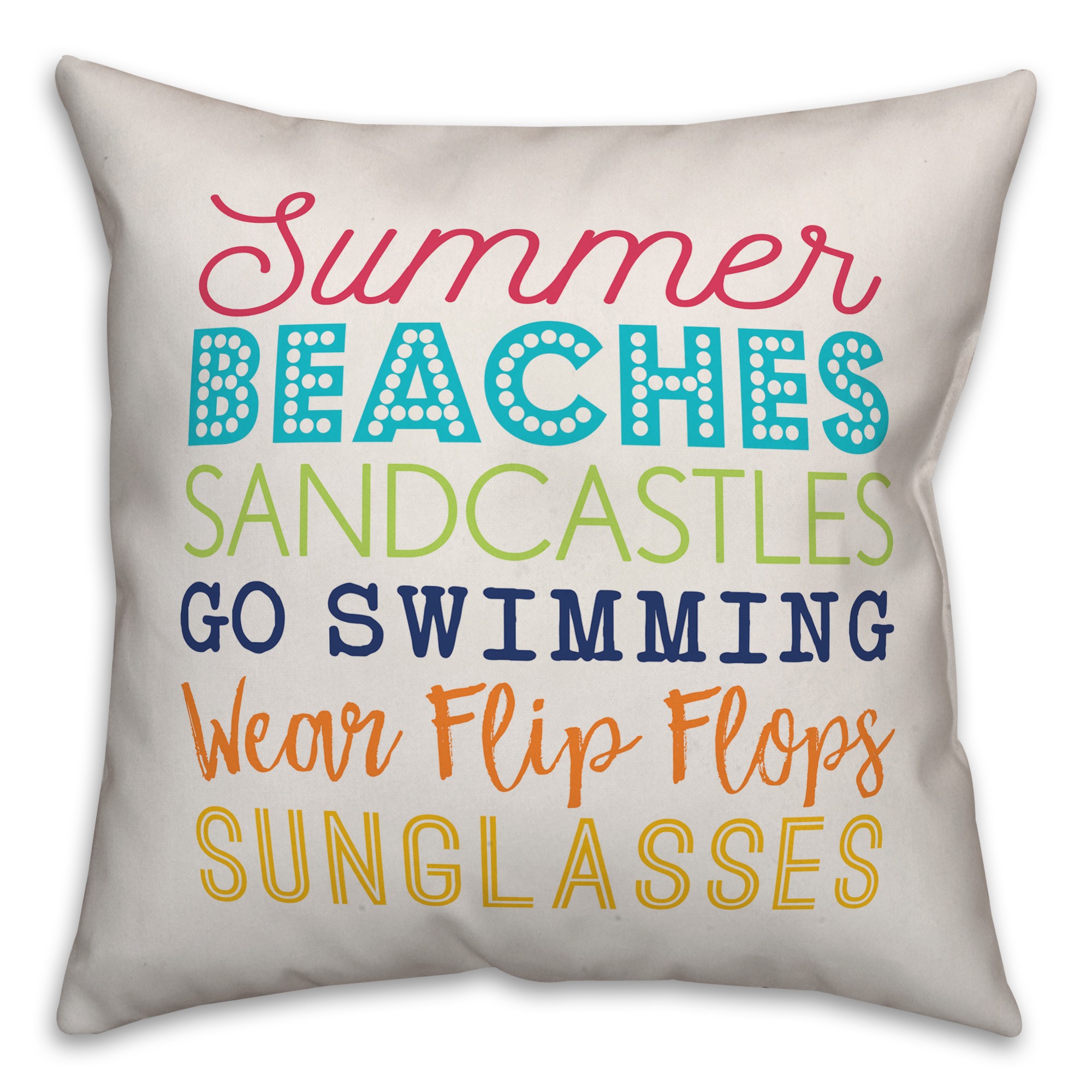 Summer Words 18x18 Indoor / Outdoor Pillow
