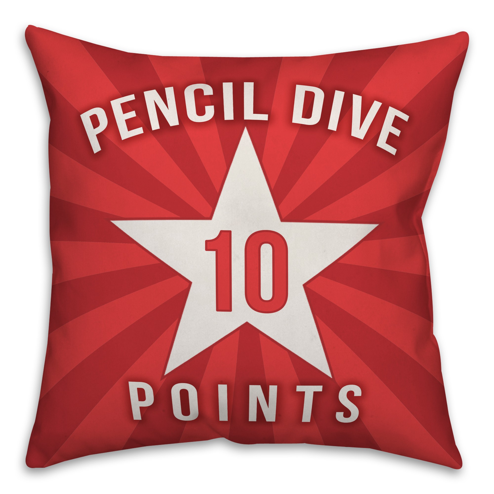 Pencil Dive 10 Points 18x18 Indoor / Outdoor Pillow