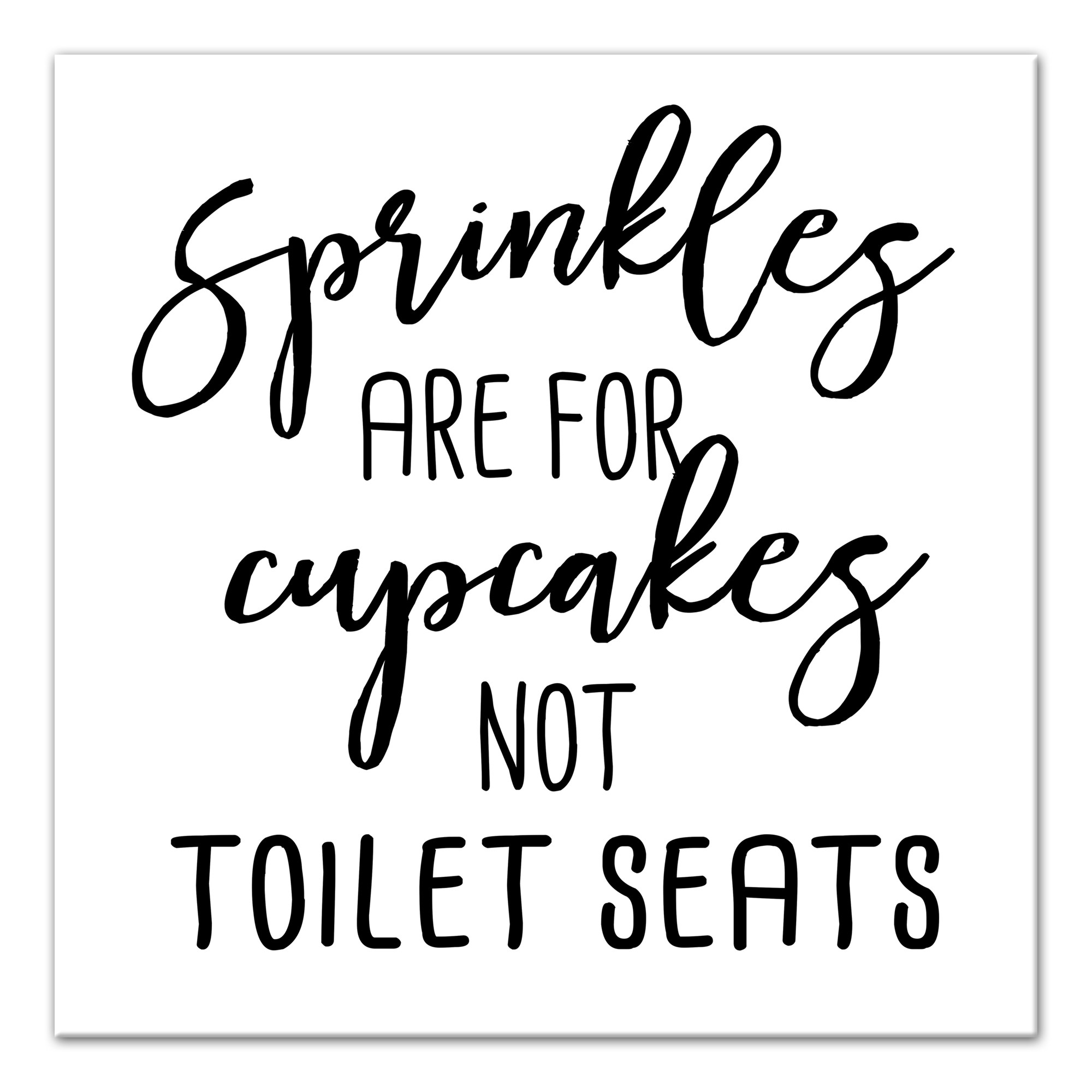 Sprinkles Are For Cupcakes Not Toilet Seats 16x16 Canvas Wall Art