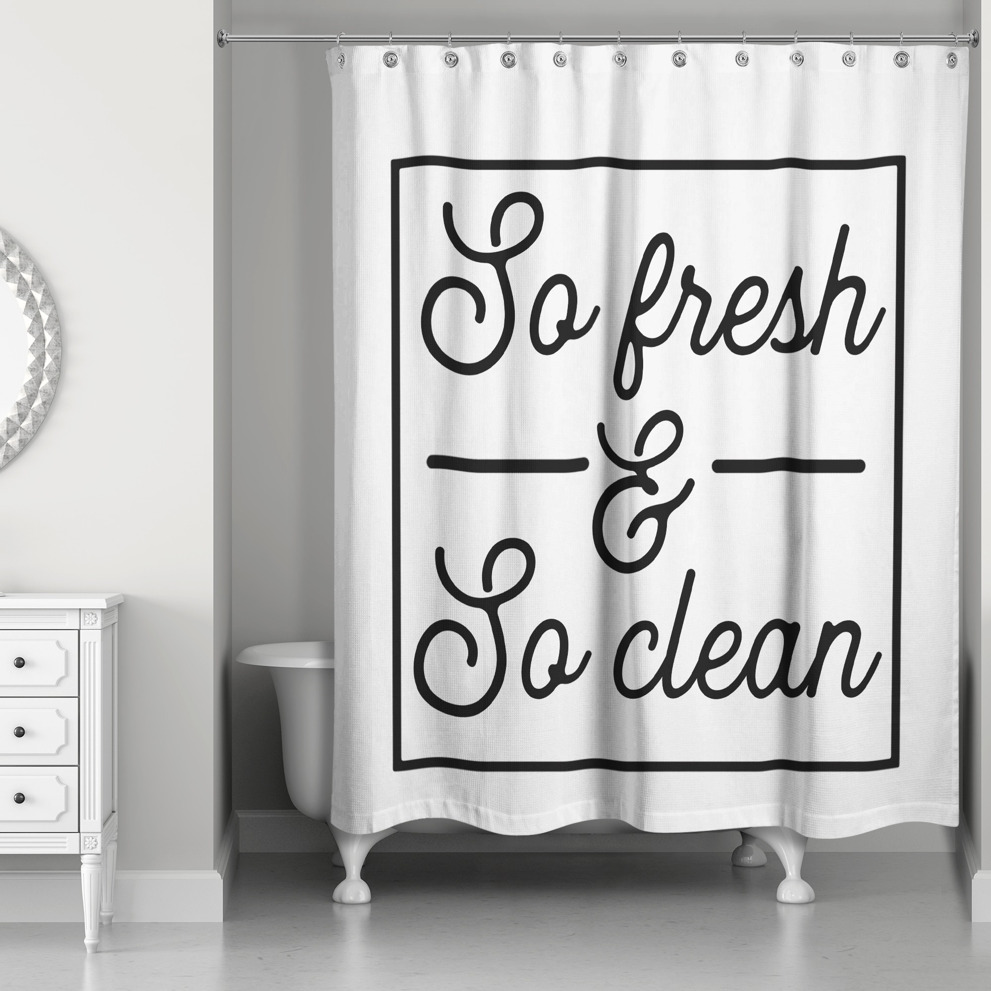 So Feesh & So Clean 71x74 Shower Curtain