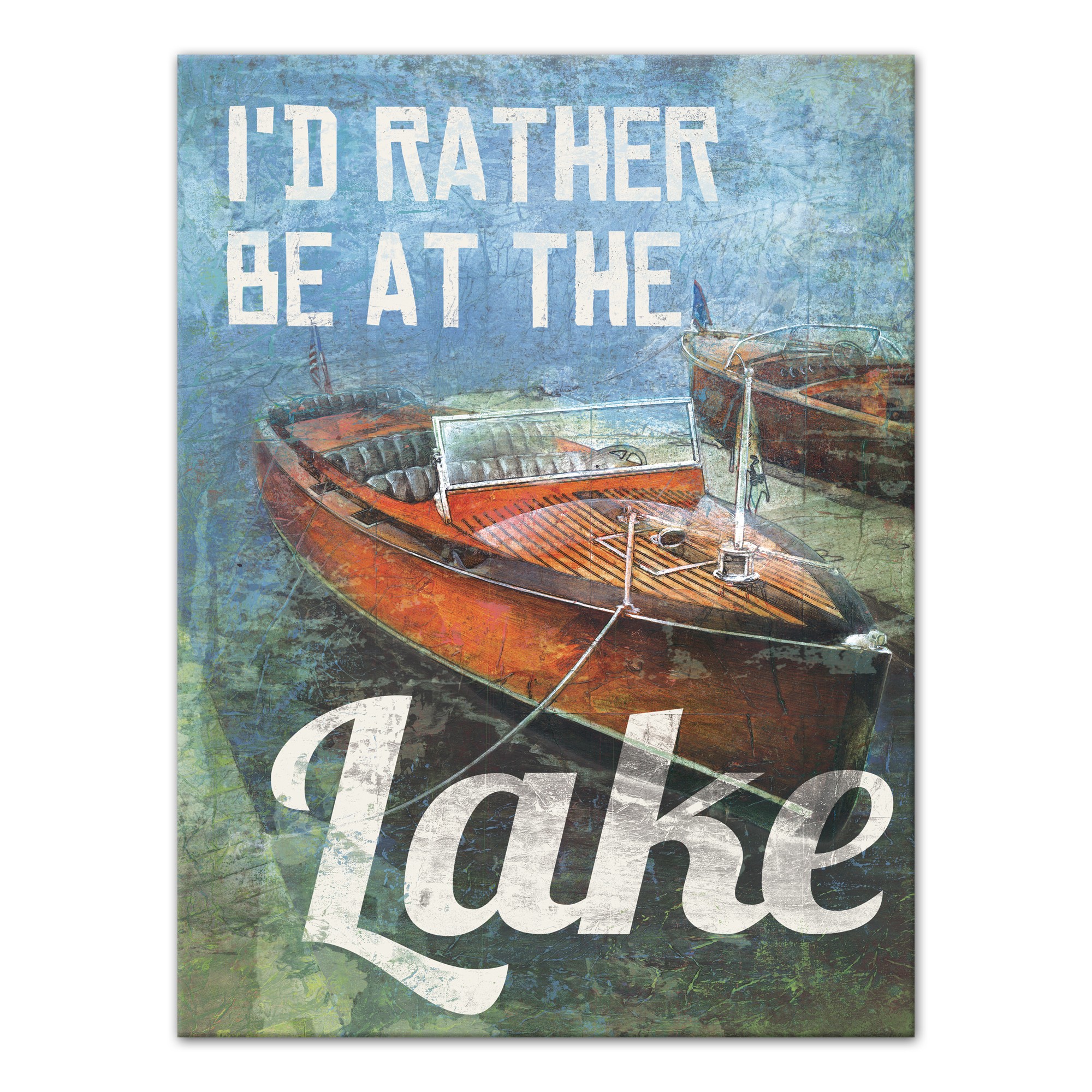 I'd Rather Be At The Lake 18x24 Canvas Wall Art