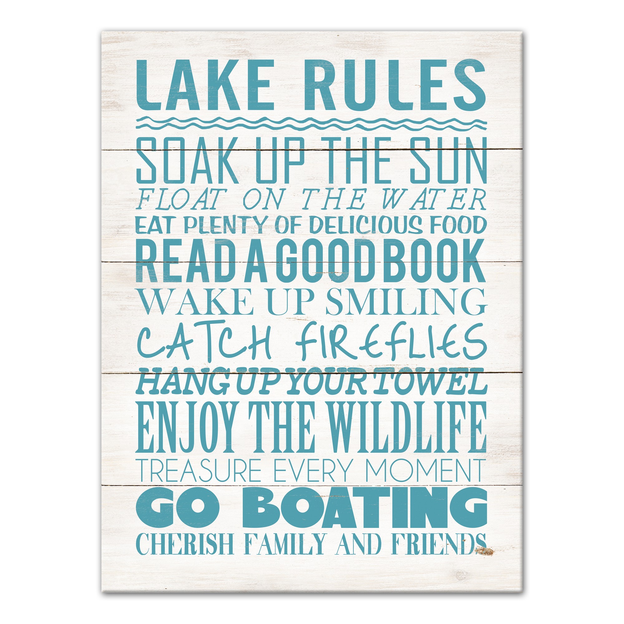 Lake Rules 18x24 Canvas Wall Art