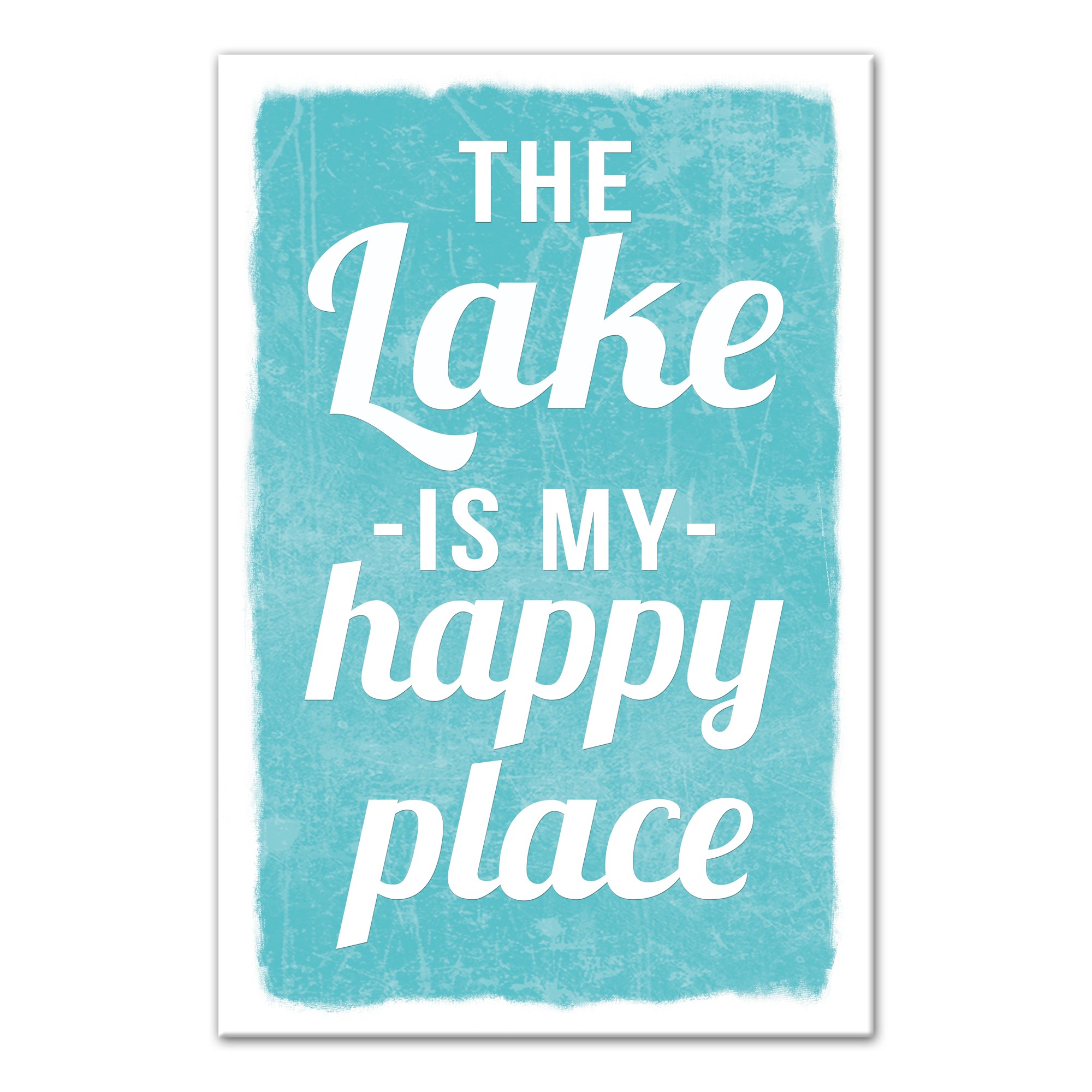 The Lake Is My Happy Place 20x30 Canvas Wall Art