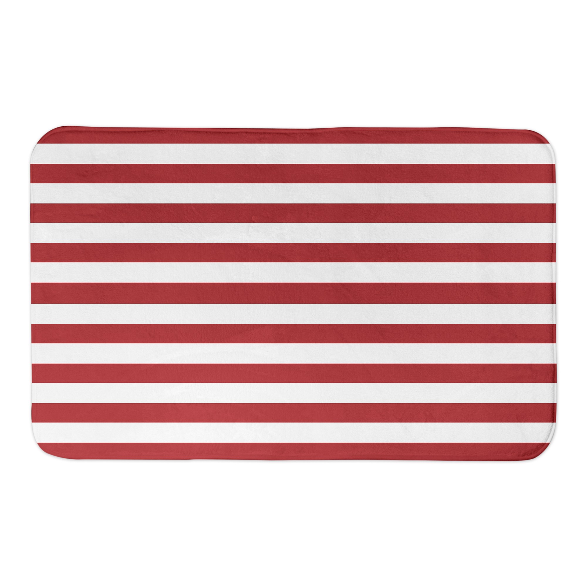 Red & White Sailor Stripes 34x21 Bath Mat