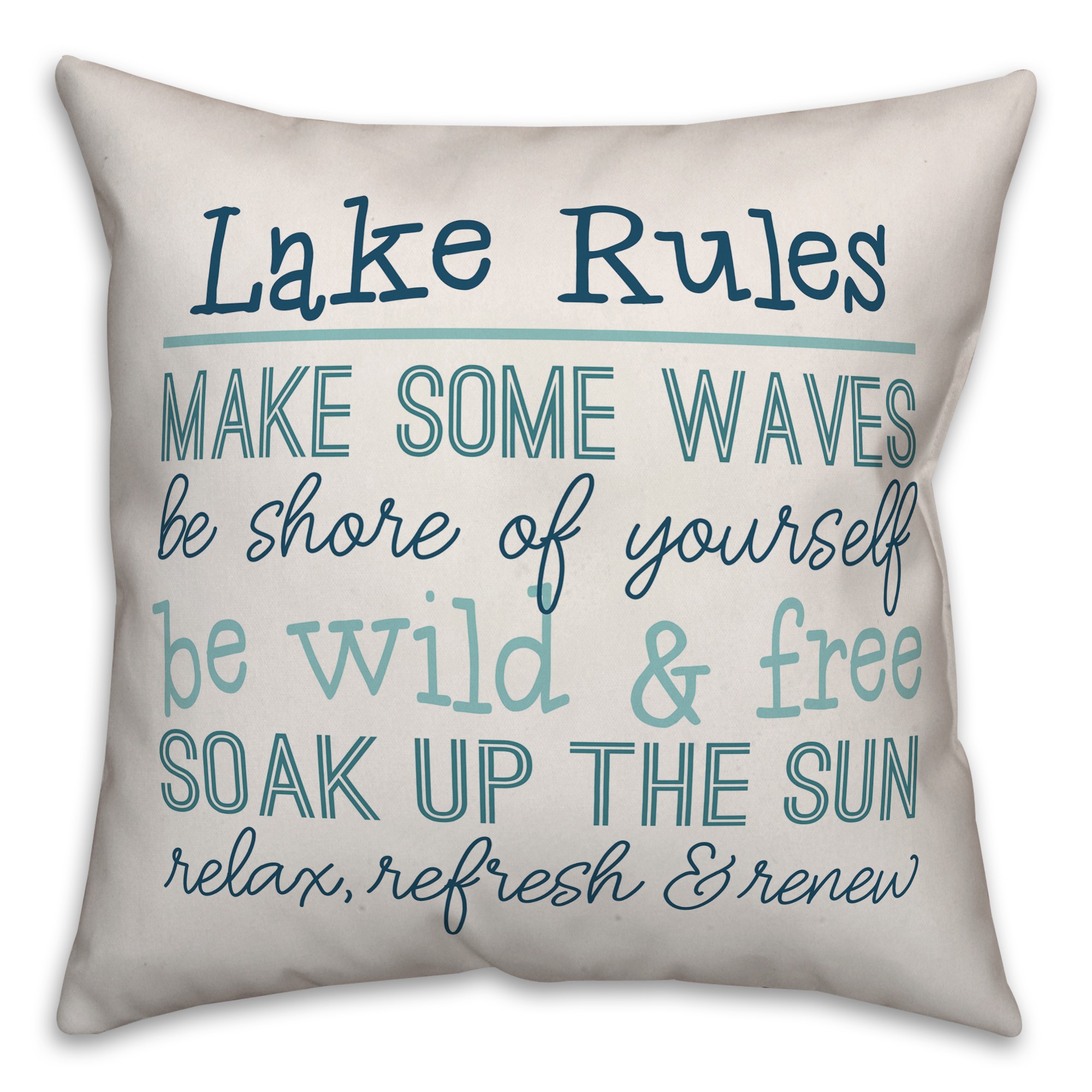 Lake Rules 18x18 Indoor / Outdoor Pillow
