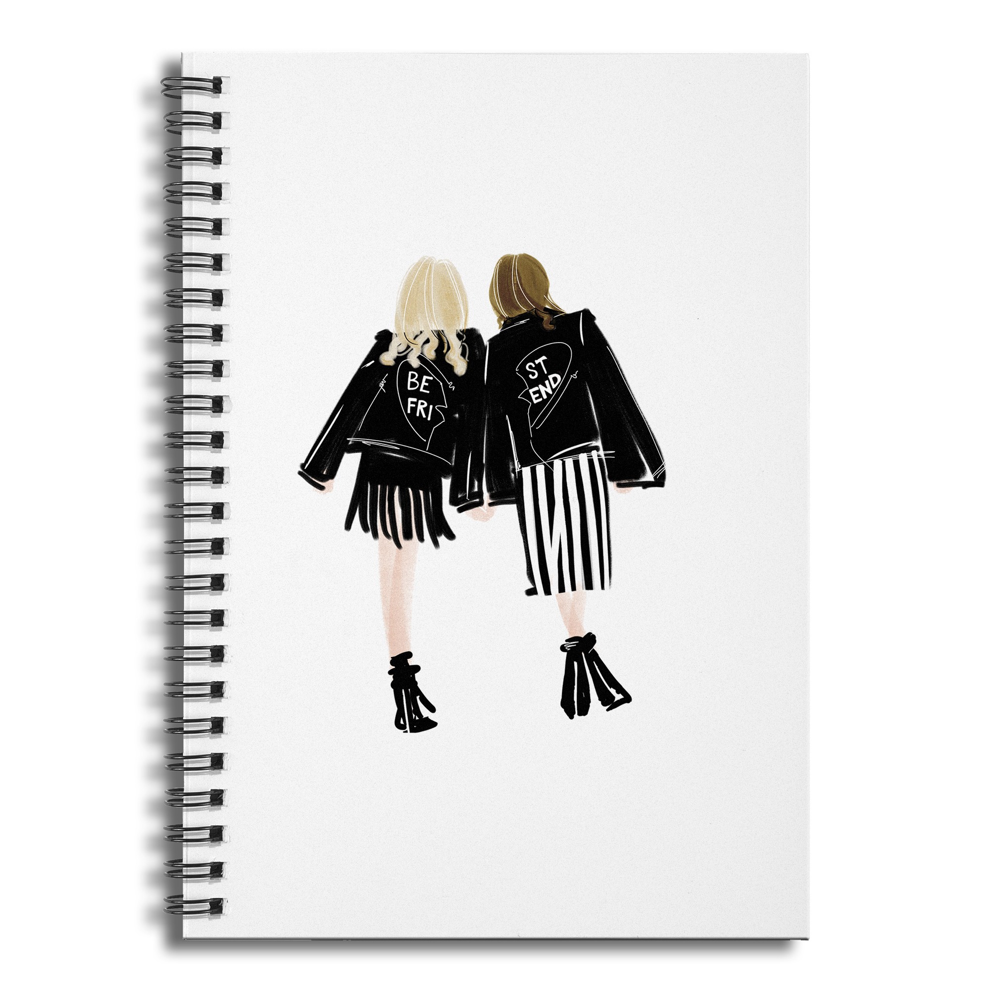 Black Jacket Besties 6x8 Ruled Spiral Notebook