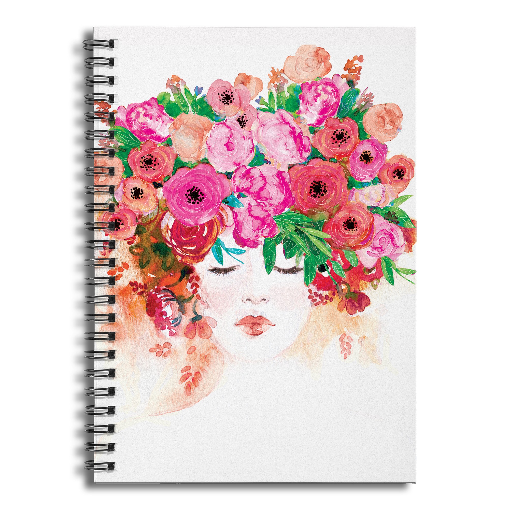 Floral Head Piece 6x8 Ruled Spiral Notebook