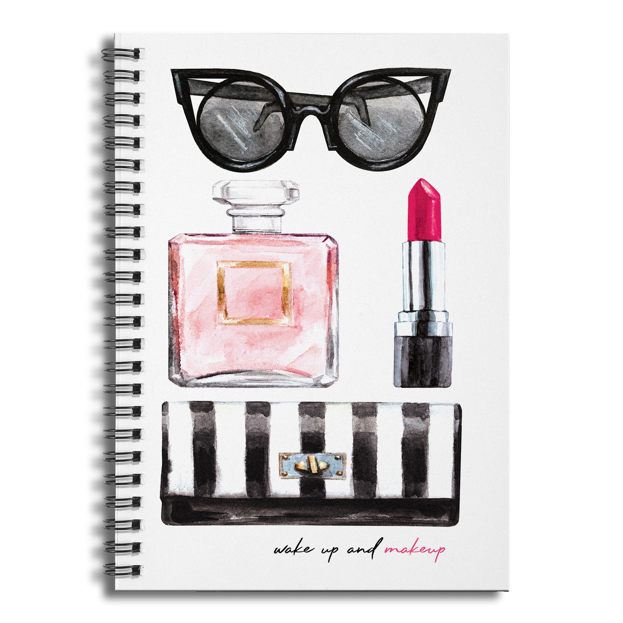 Wakeup and Makeup 6x8 Ruled Spiral Notebook