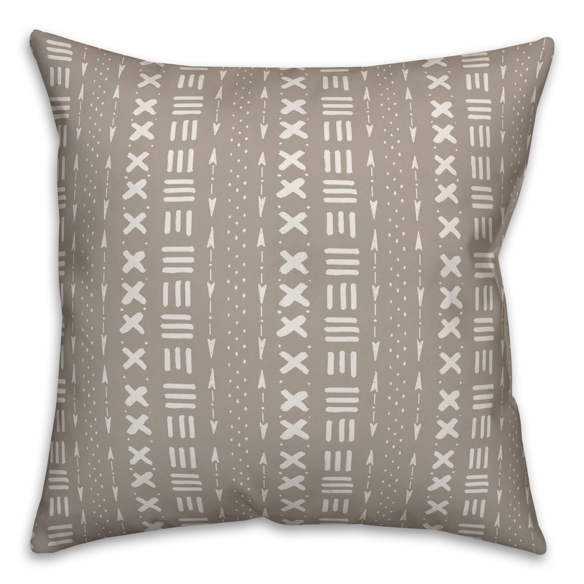 Tan Tribal Pattern 18x18 Spun Poly Pillow