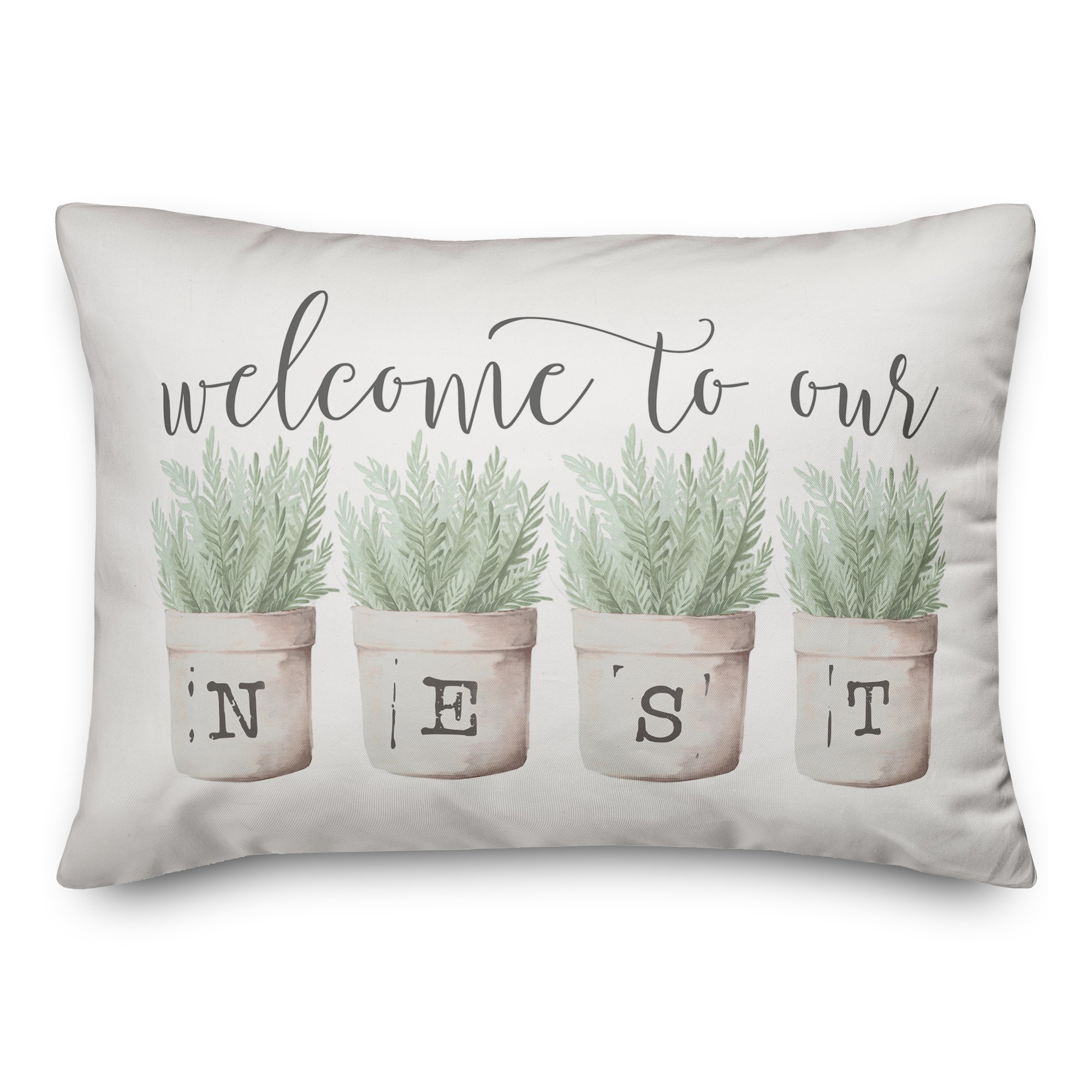 Welcome To Our Nest 14x20 Spun Poly Pillow