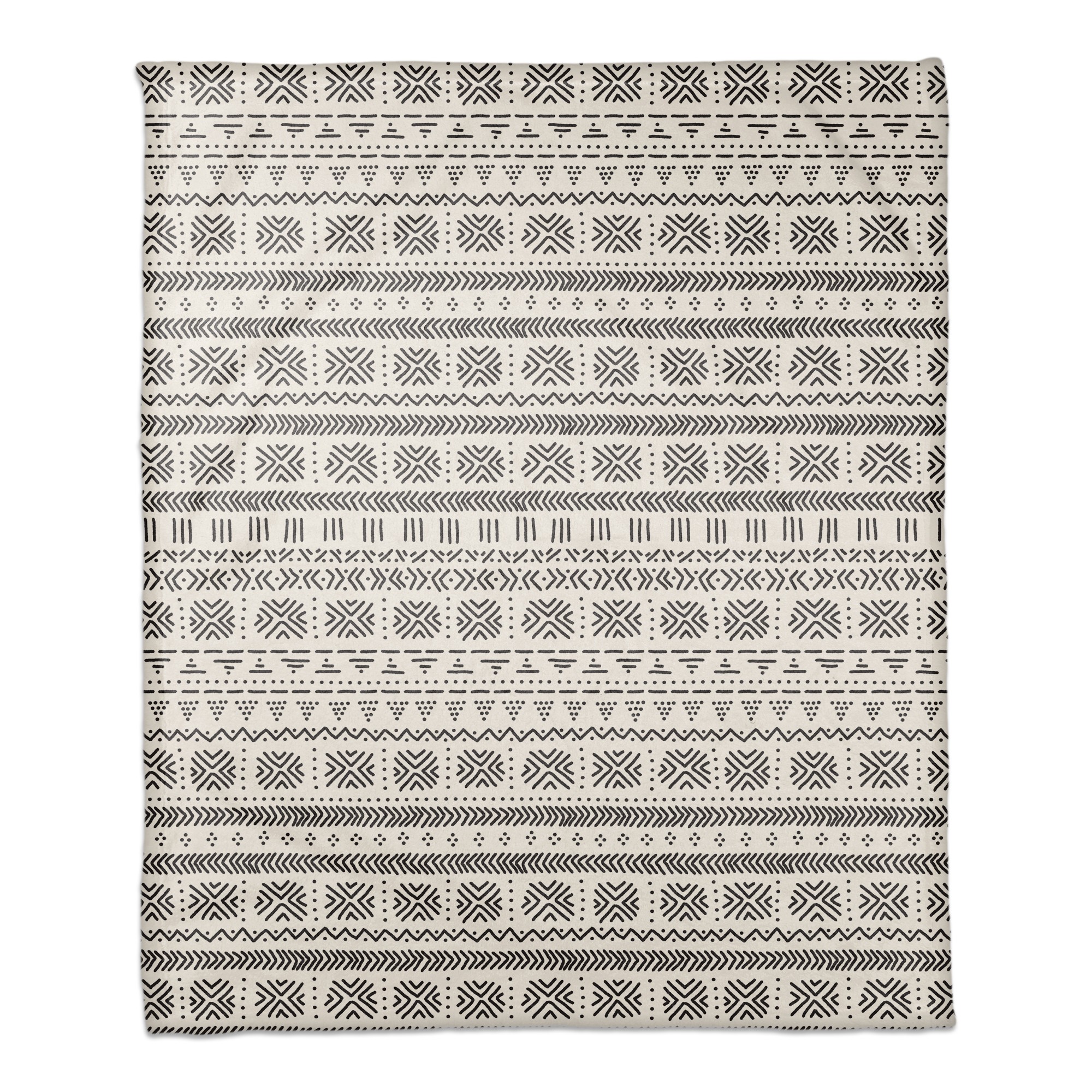 Black and White Tribal Pattern 50x60 Coral Fleece Blanket