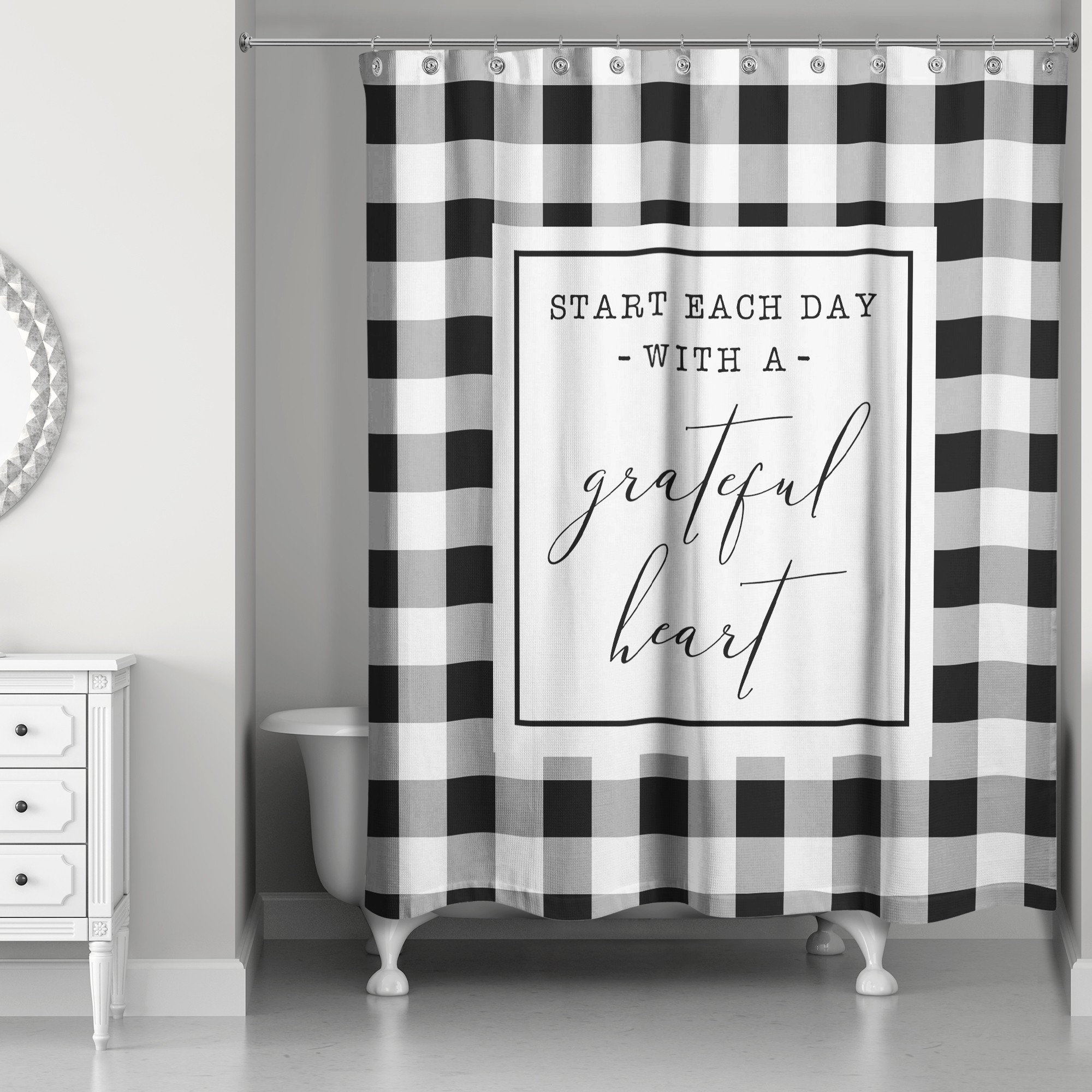 Start Each Day With A Grateful Heart 71x74 Shower Curtain