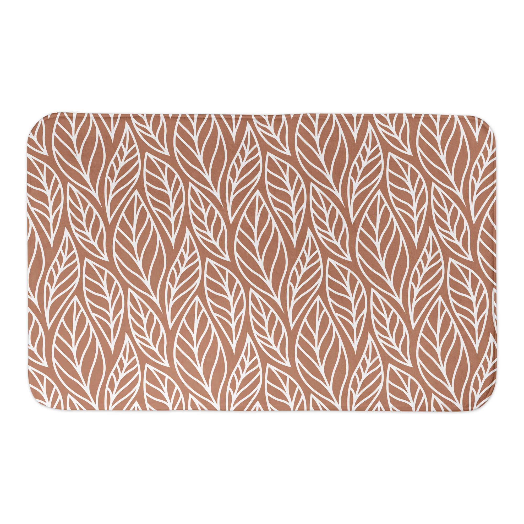 Copper Leaf Pattern 34x21 Bath Mat