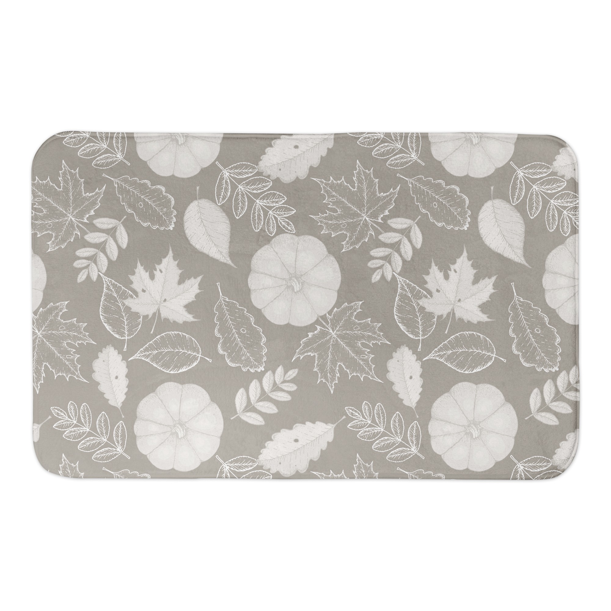 Gray Pumpkin Pattern 34x21 Bath Mat