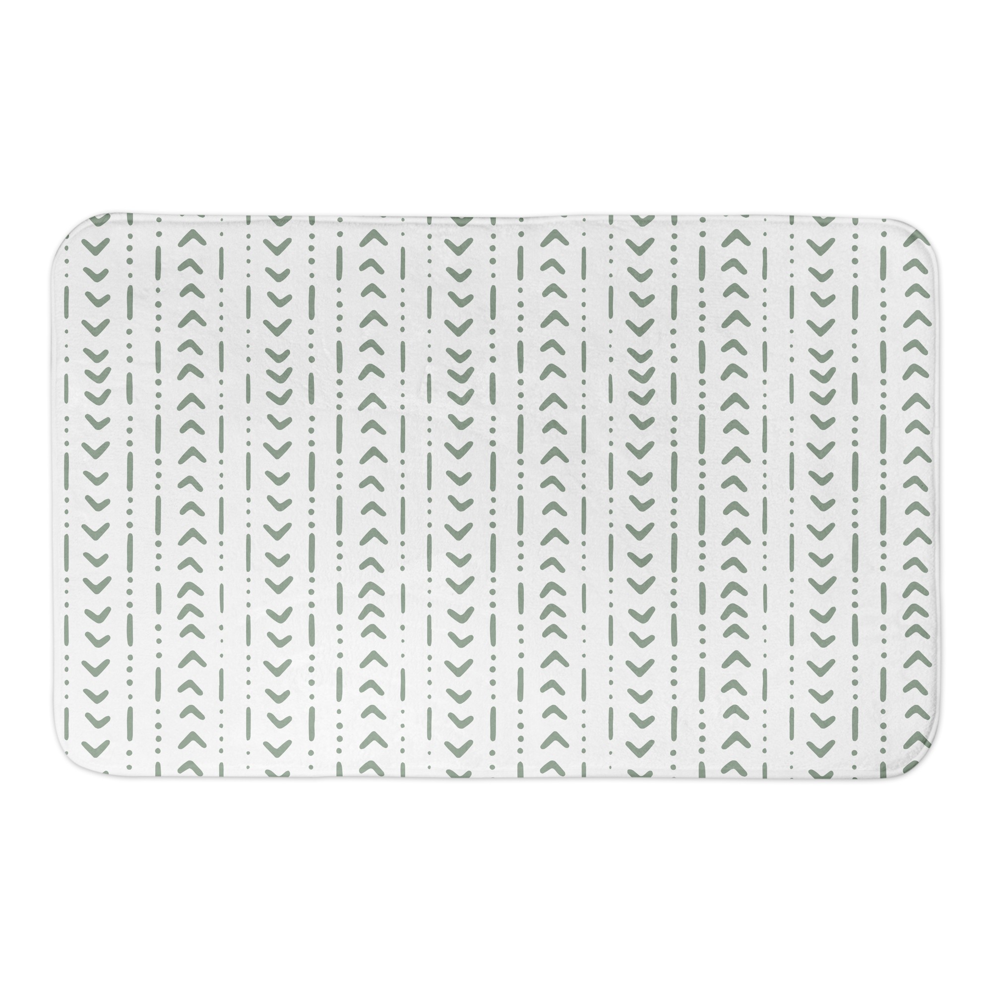 Green Tribal Pattern 34x21 Bath Mat