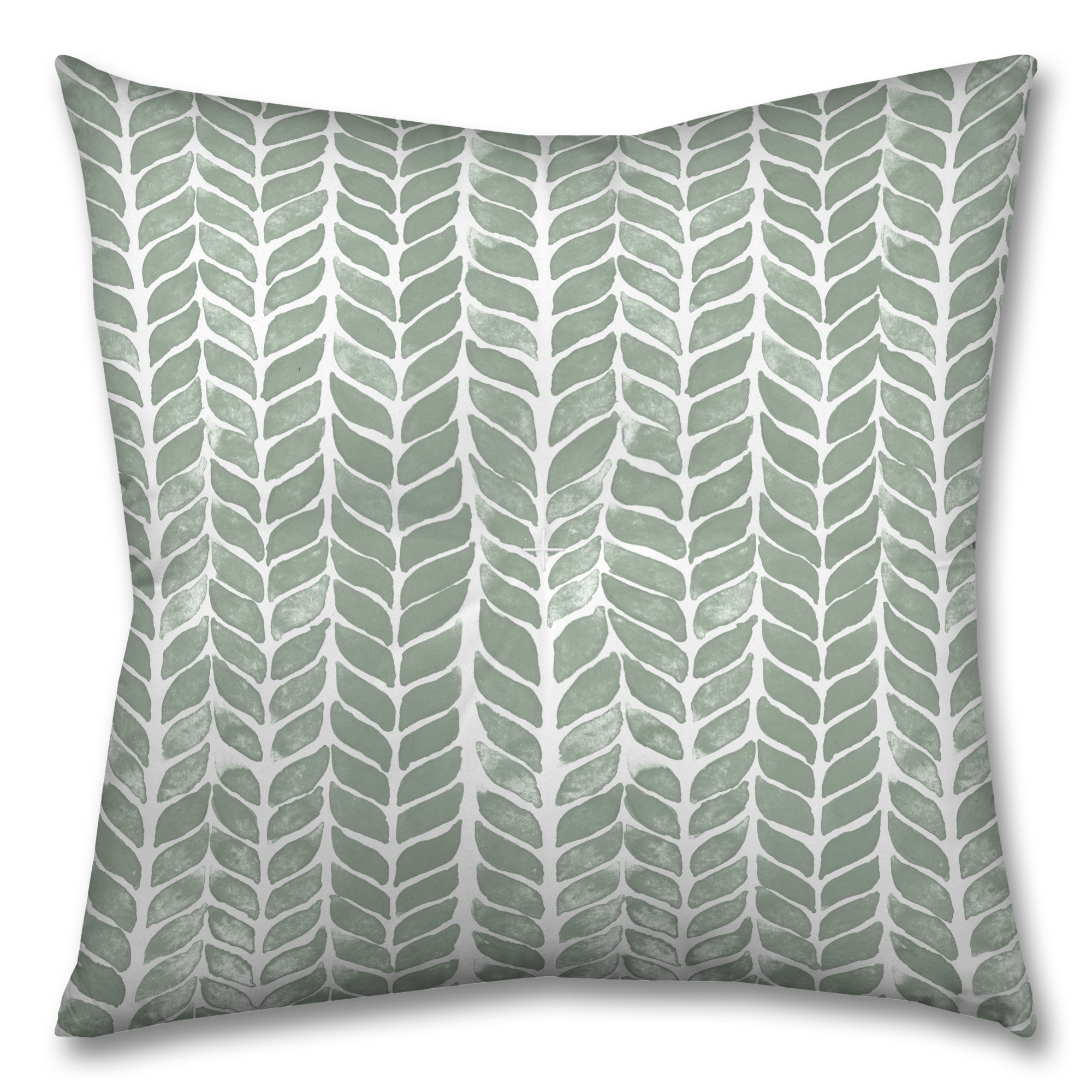 Green Knit Pattern 26x26 Tufted Floor Pillow - Square