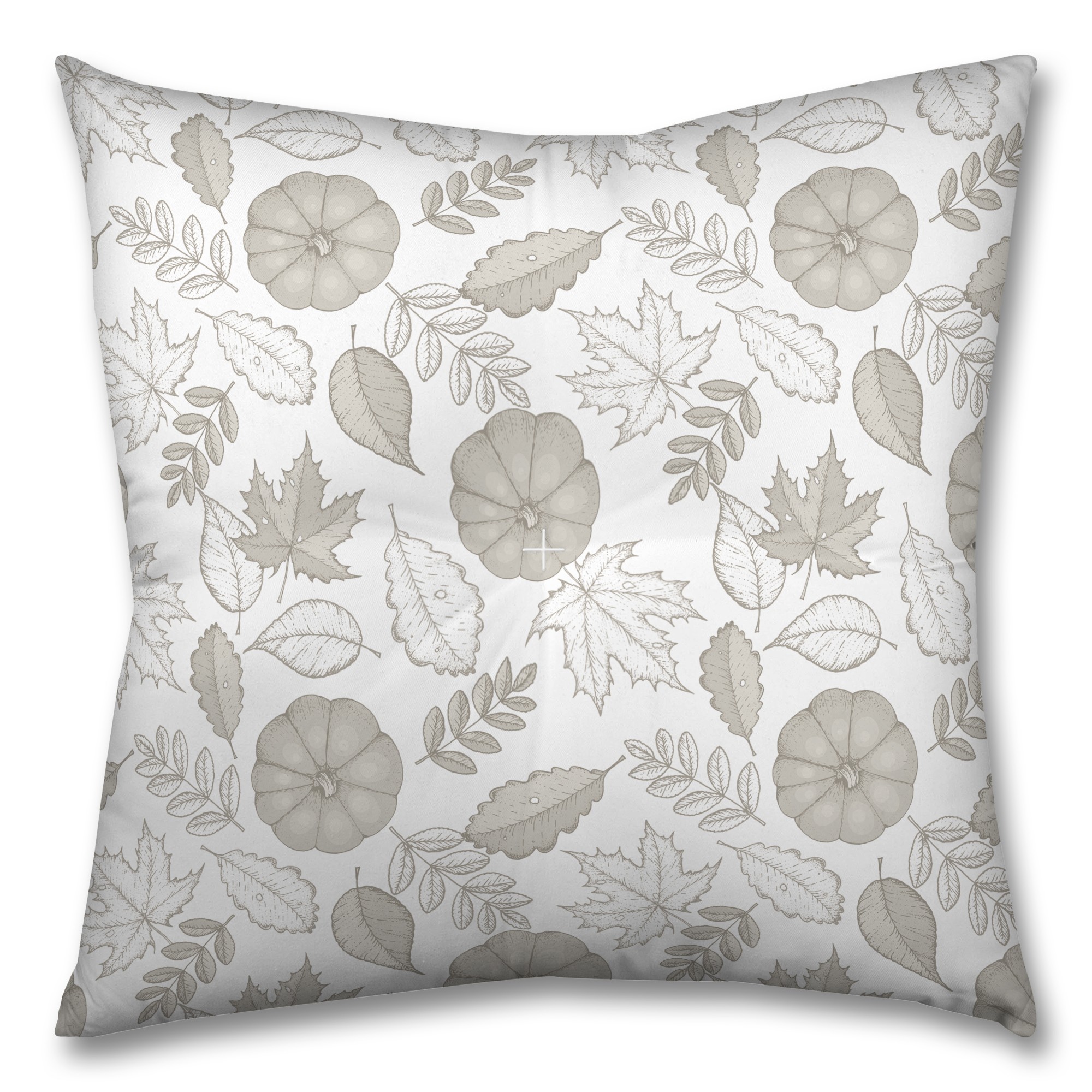 Gray Pumpkin Pattern 26x26 Tufted Floor Pillow - Square