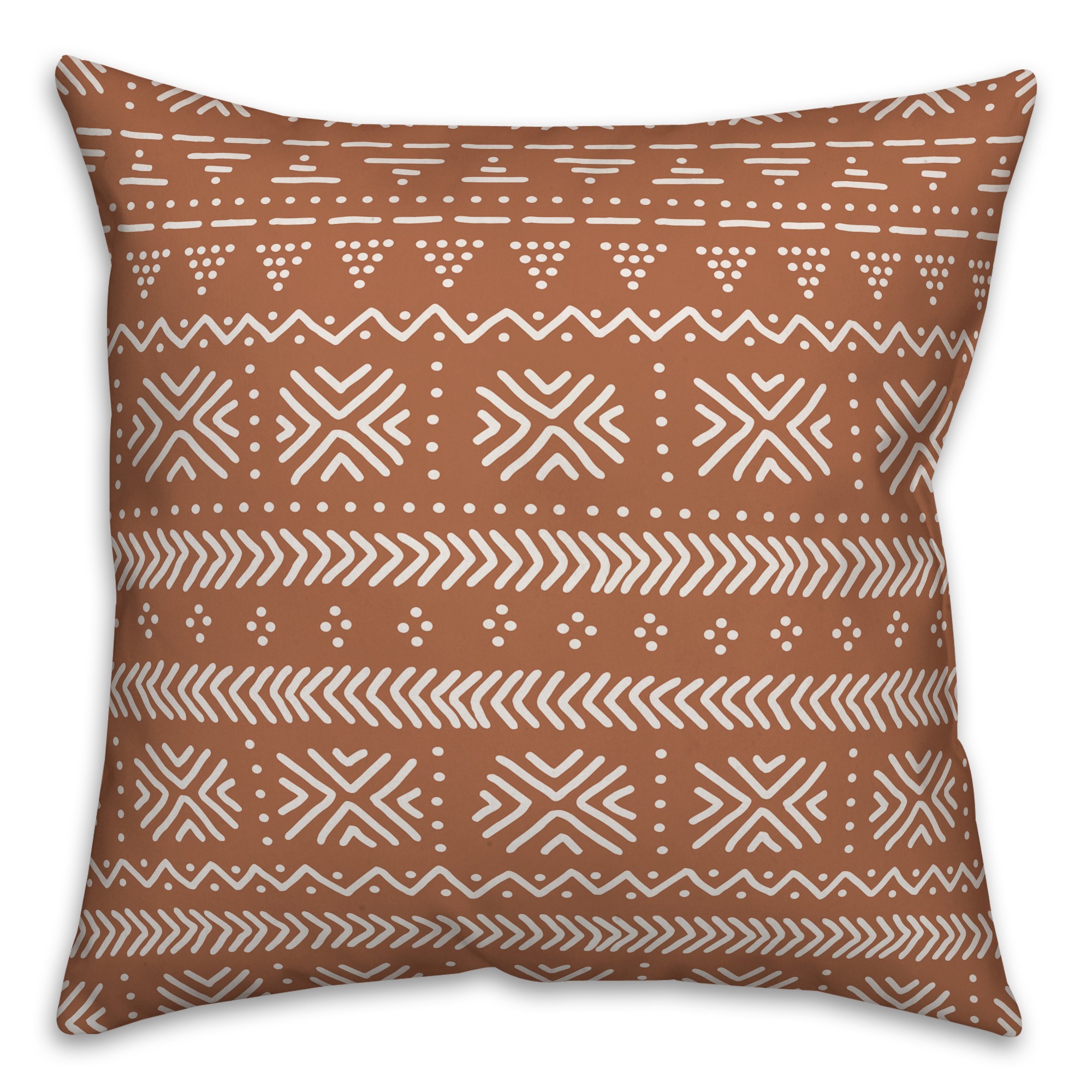 Copper Tribal Pattern 18x18 Spun Poly Pillow