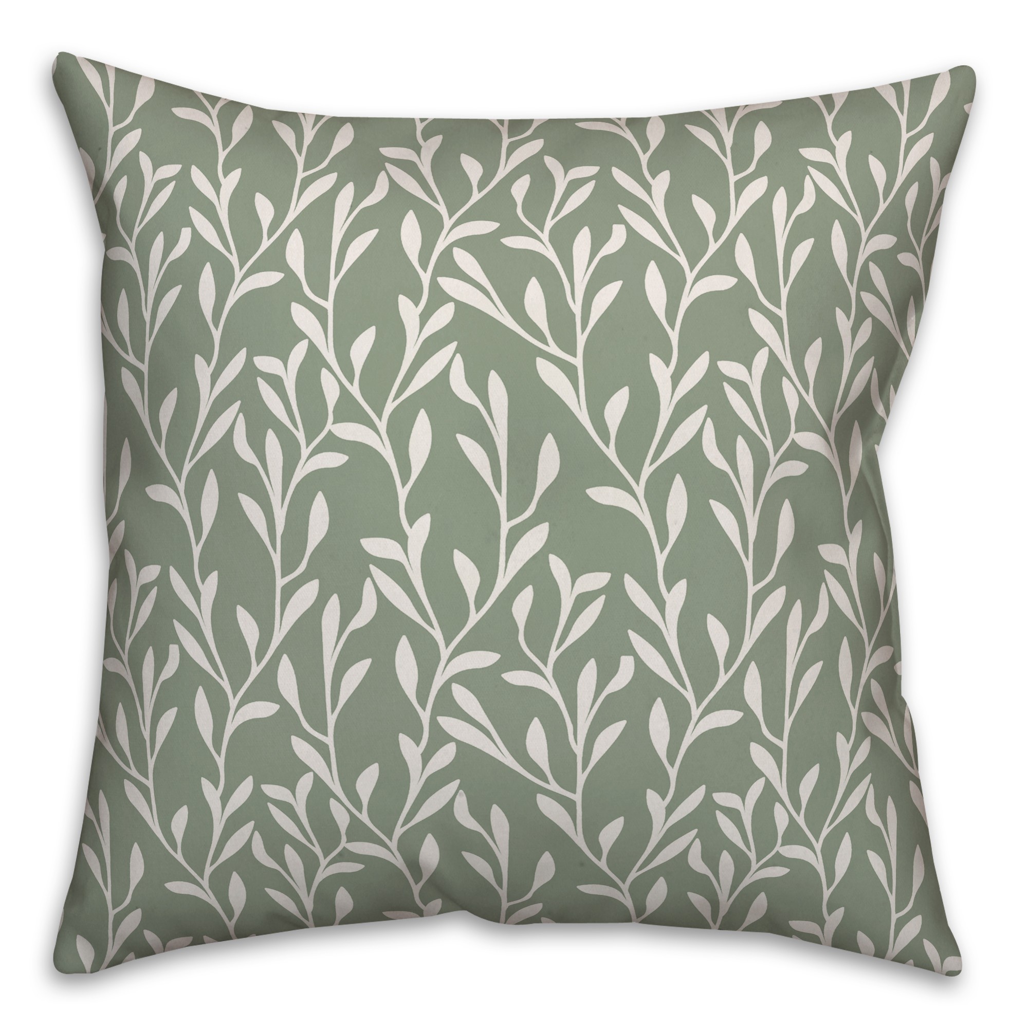 Green Vines Pattern 18x18 Spun Poly Pillow