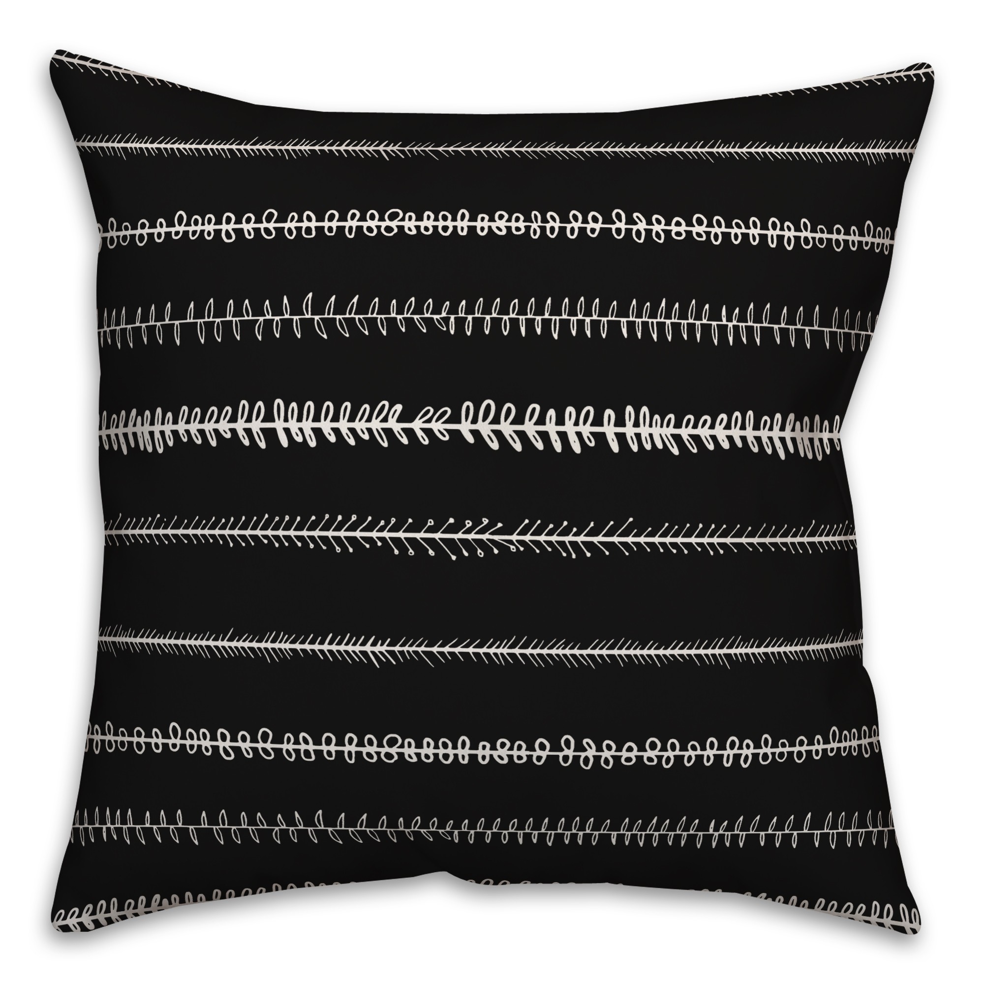 Black and White Abstract Lines 18x18 Spun Poly Pillow