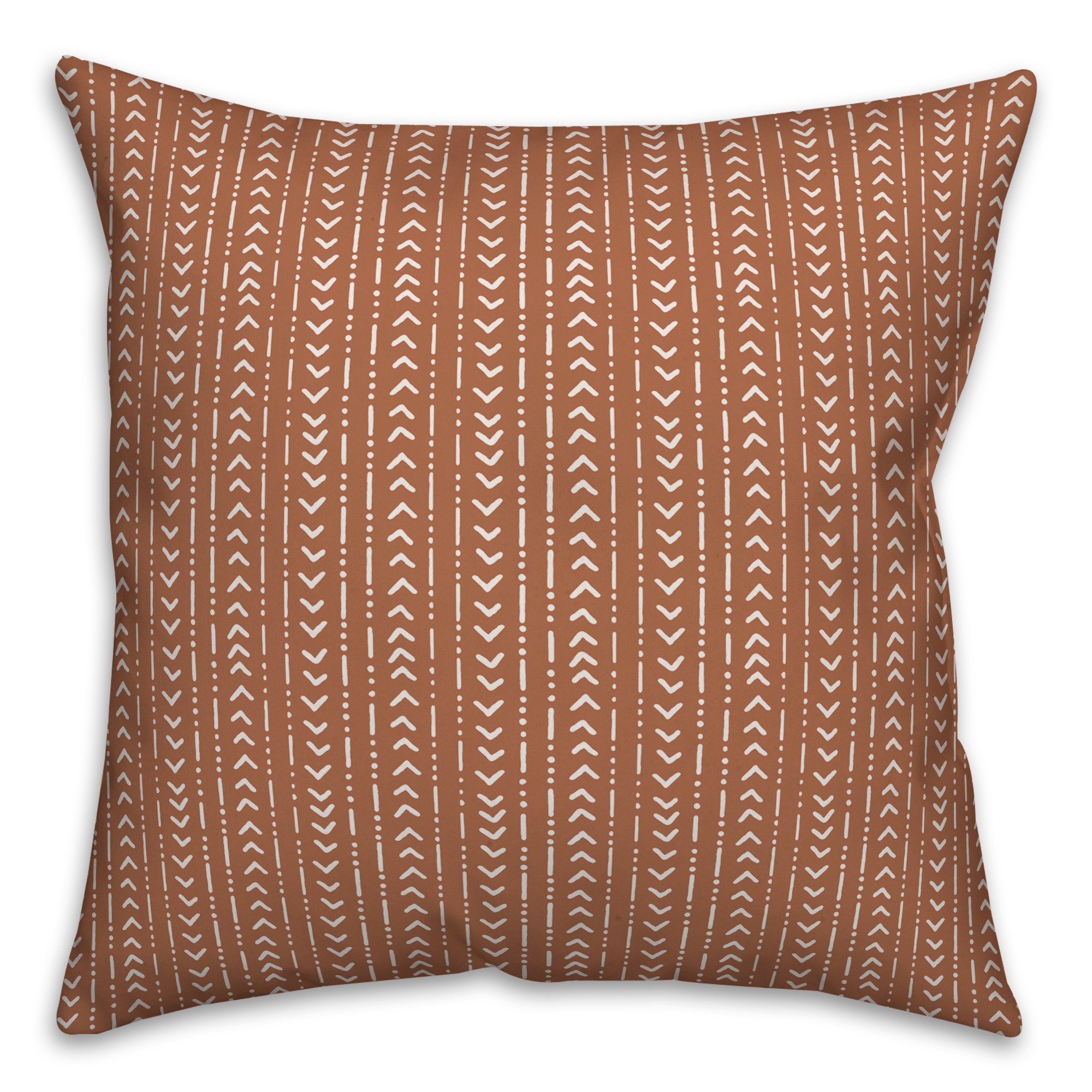 Copper Tribal Pattern 18x18 Spun Poly Pillow