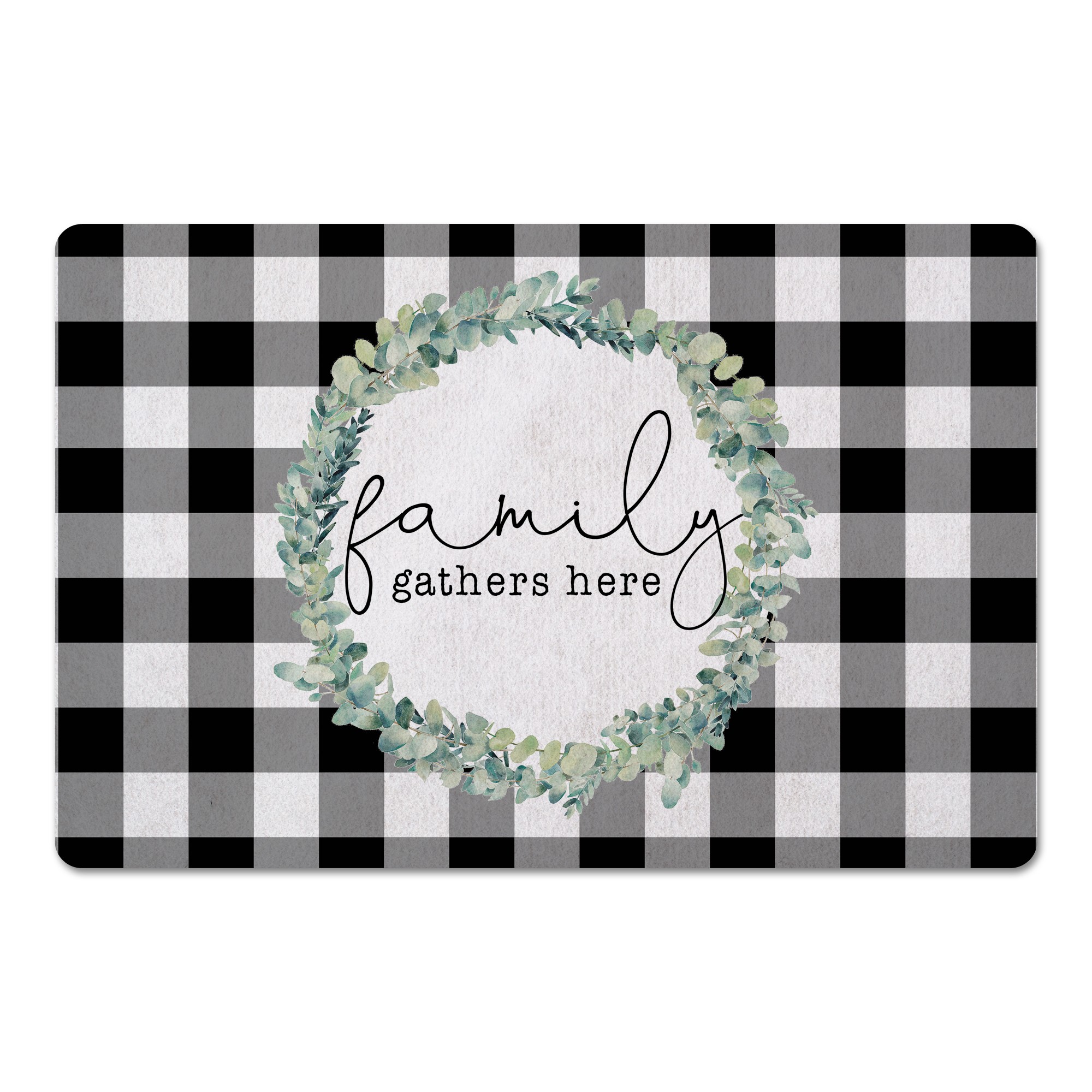 Family Gathers Here 27x18 Floor Mat