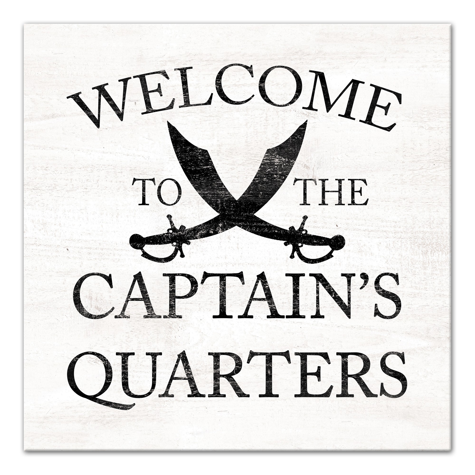 Welcome to the Captain's Quarters 16x16 Canvas Wall Art