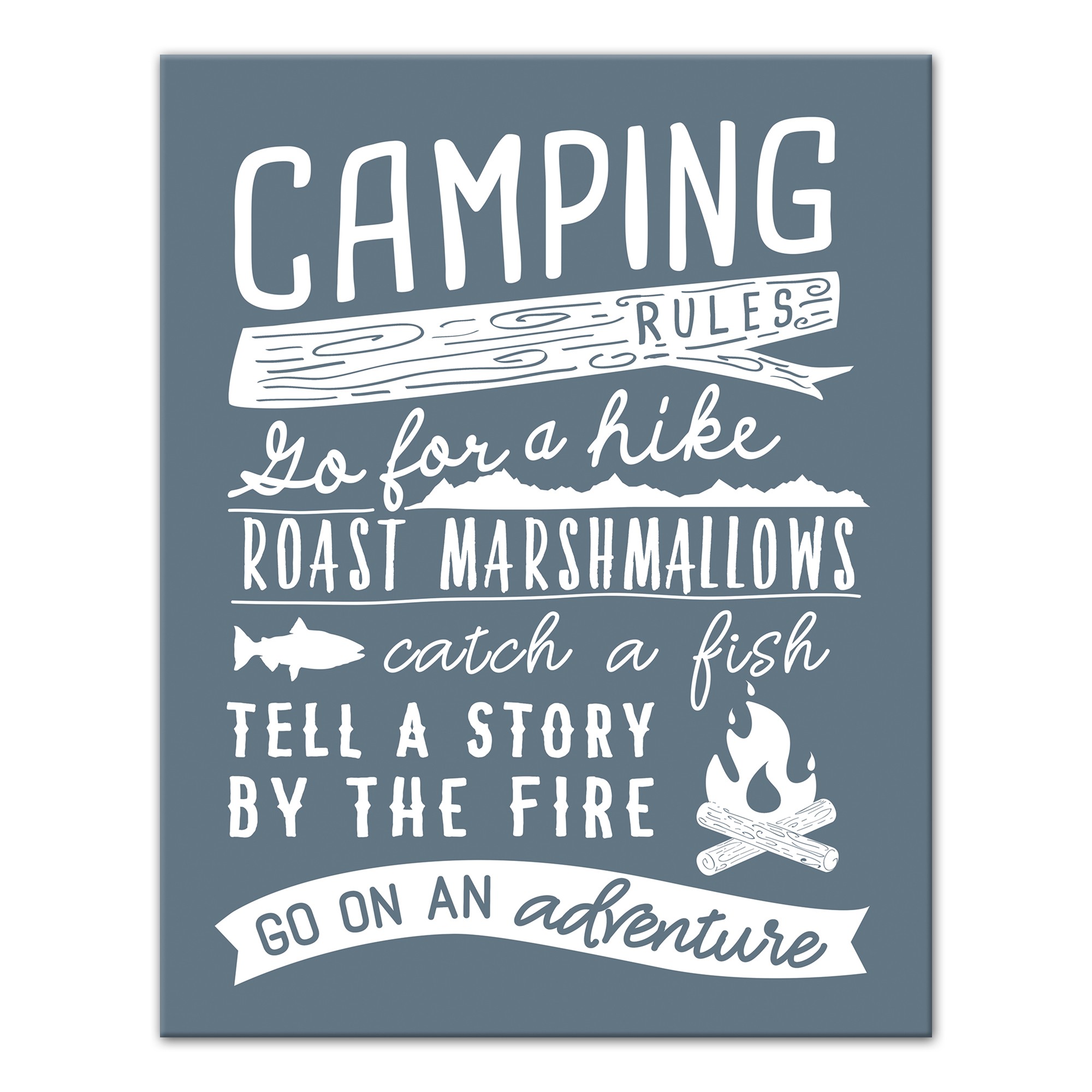 Camping Rules 11x14 Canvas Wall Art
