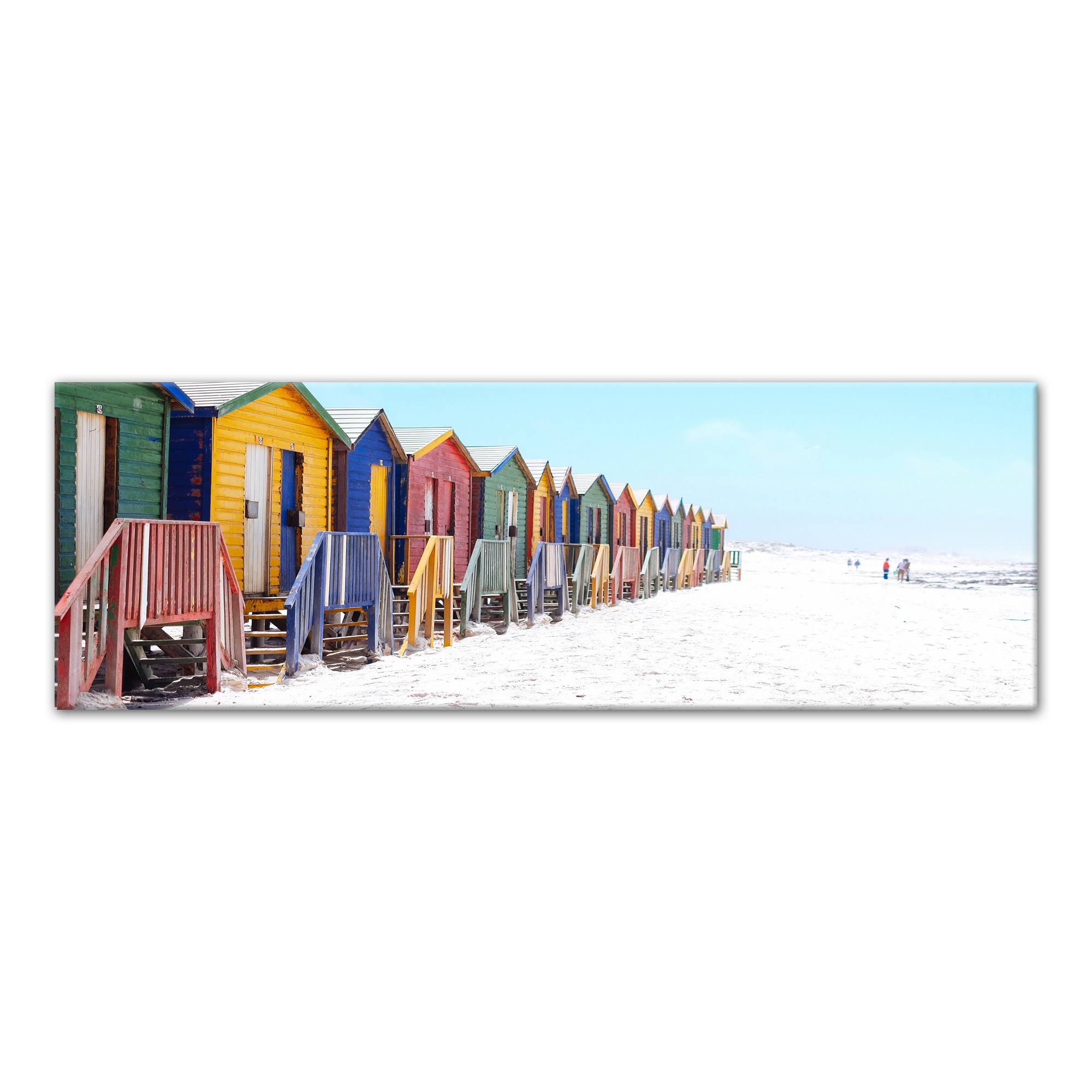 Bathing Beach Boxes 12x36 Canvas Wall Art
