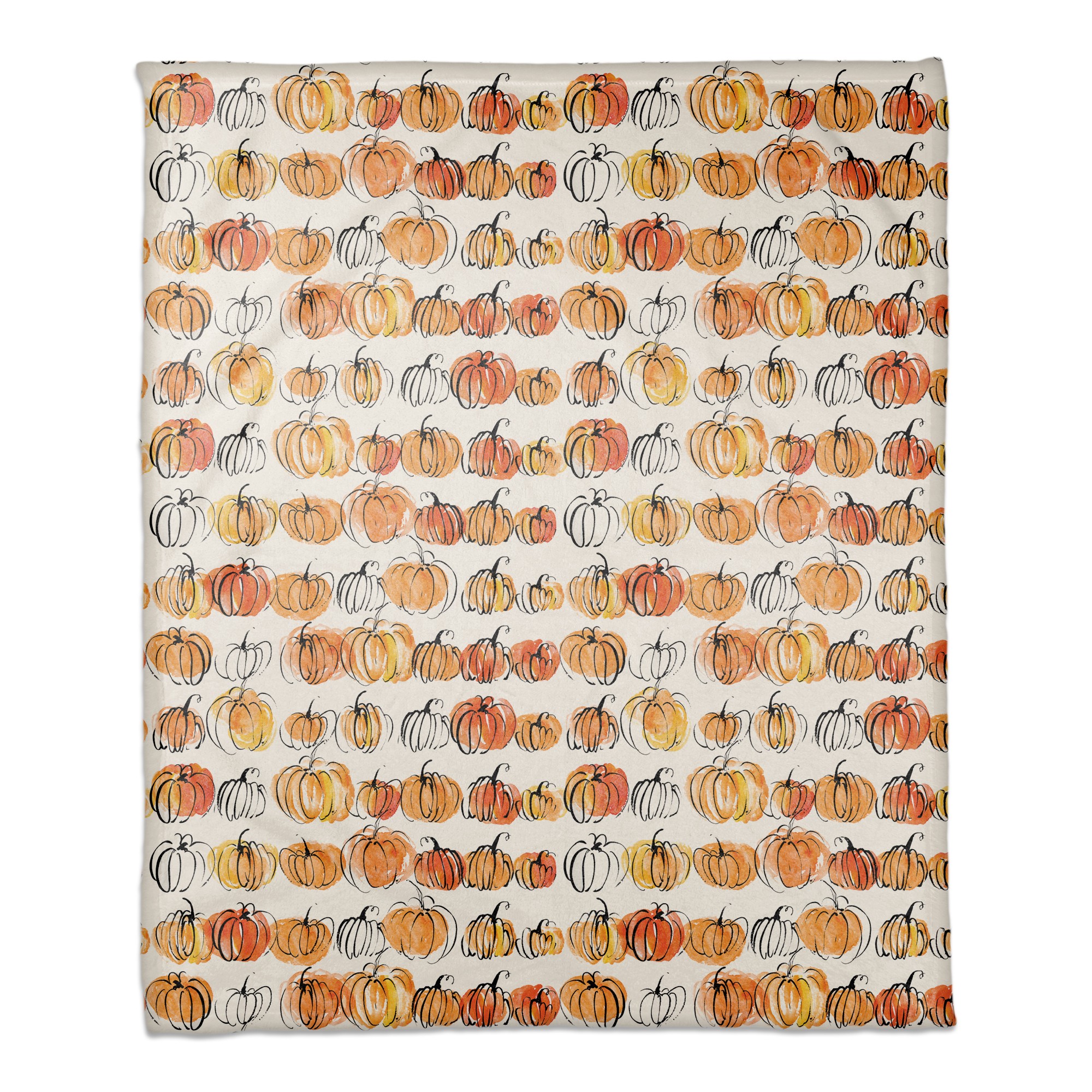 Watercolor Pumpkins 50x60 Coral Fleece Blanket