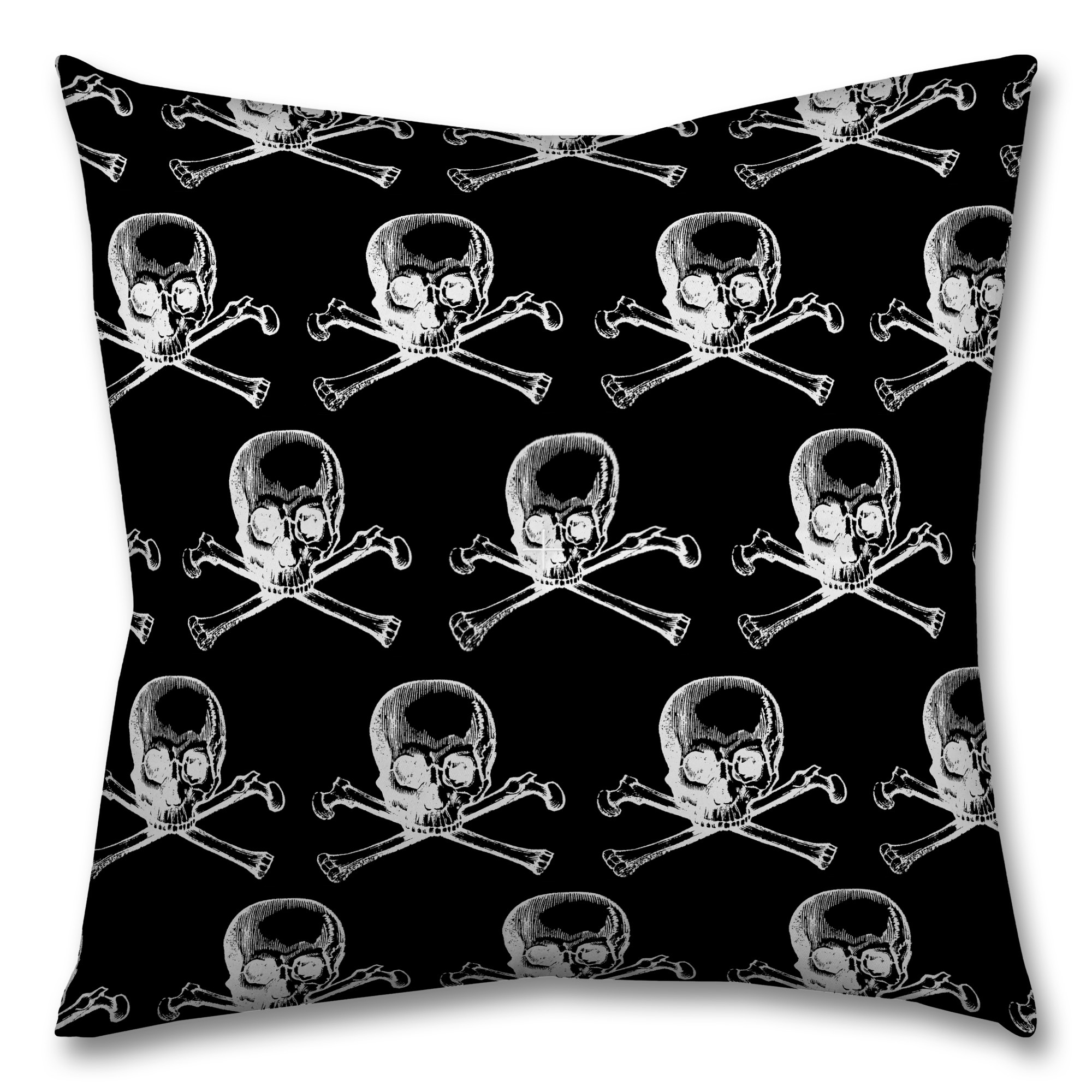Skull and Crossbones 26x26 Tufted Floor Pillow - Square