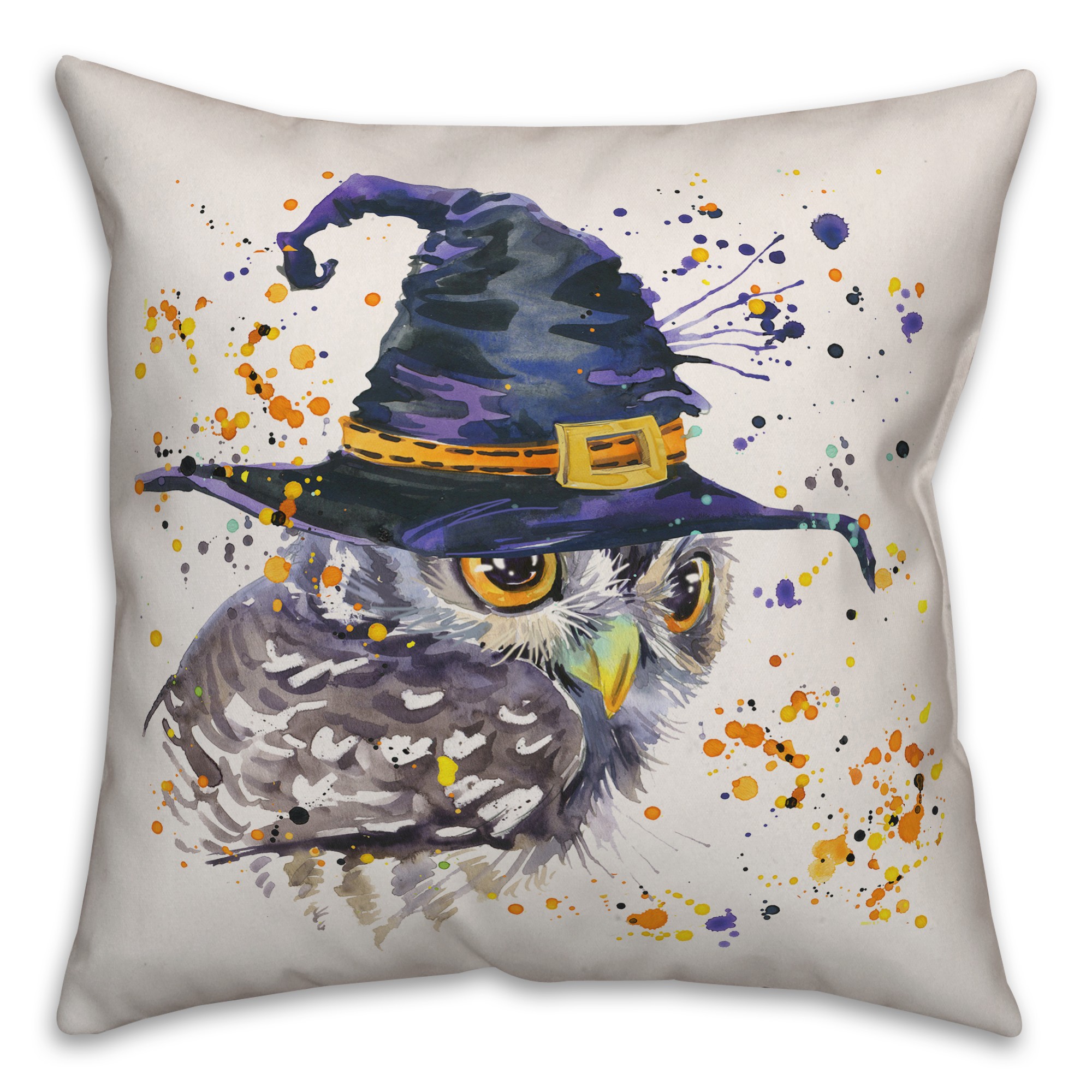 Watercolor Owl 18x18 Spun Poly Pillow