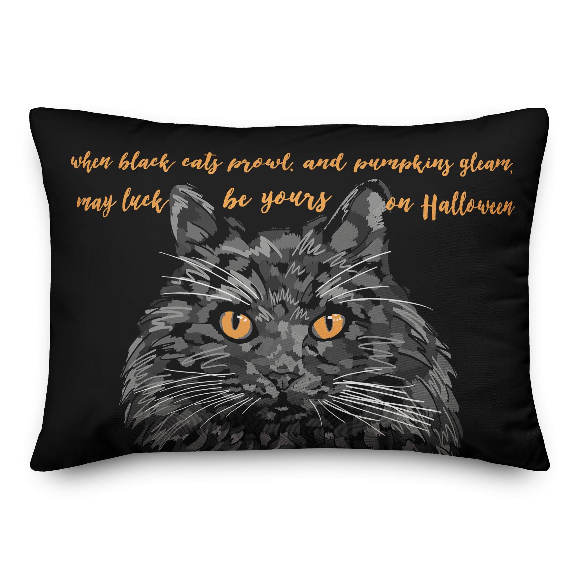 May Luck be yours on Halloween 14x20 Spun Poly Pillow