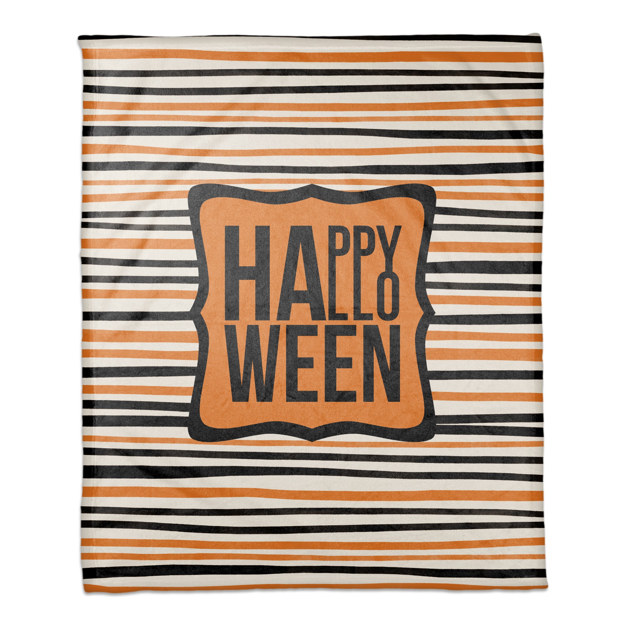 Happy Halloween Stripes 50x60 Coral Fleece Blanket
