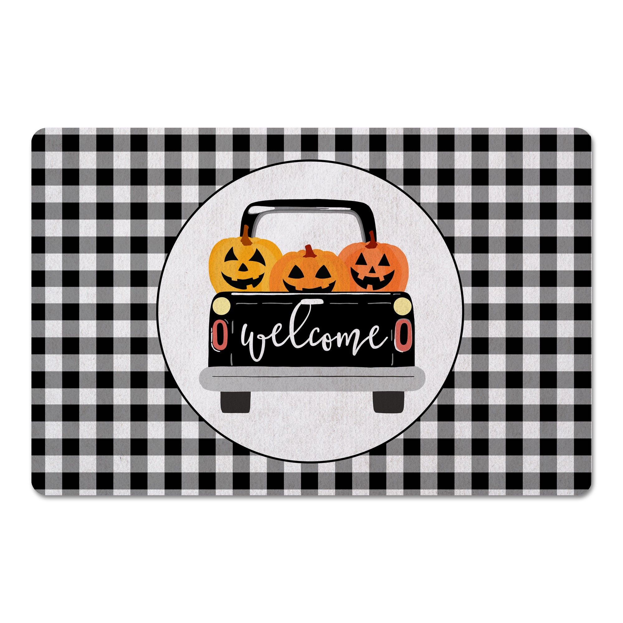 Welcome Jackolantern Truck 27x18 Floor Mat