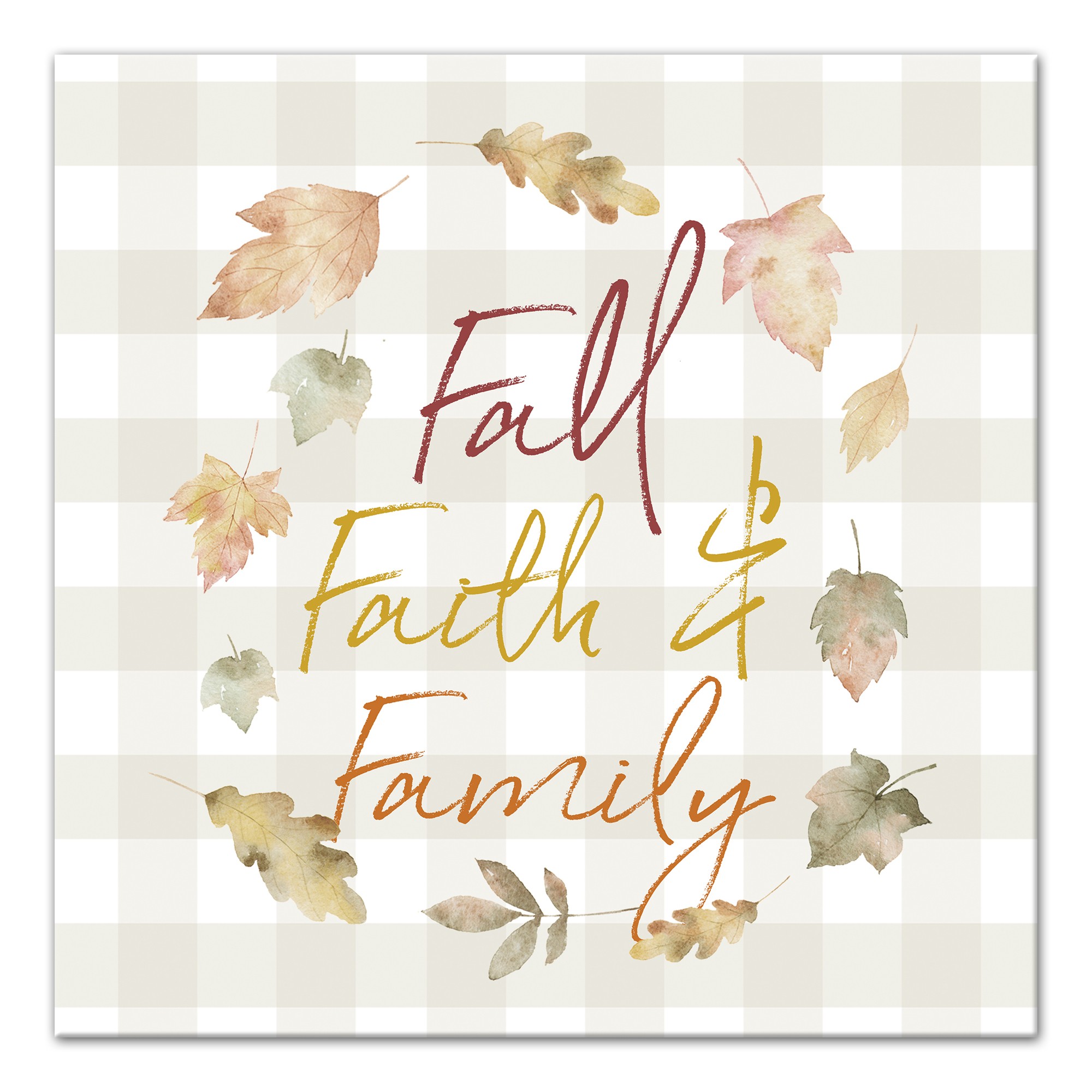Fall Faith Family 16x16 Canvas Wall Art