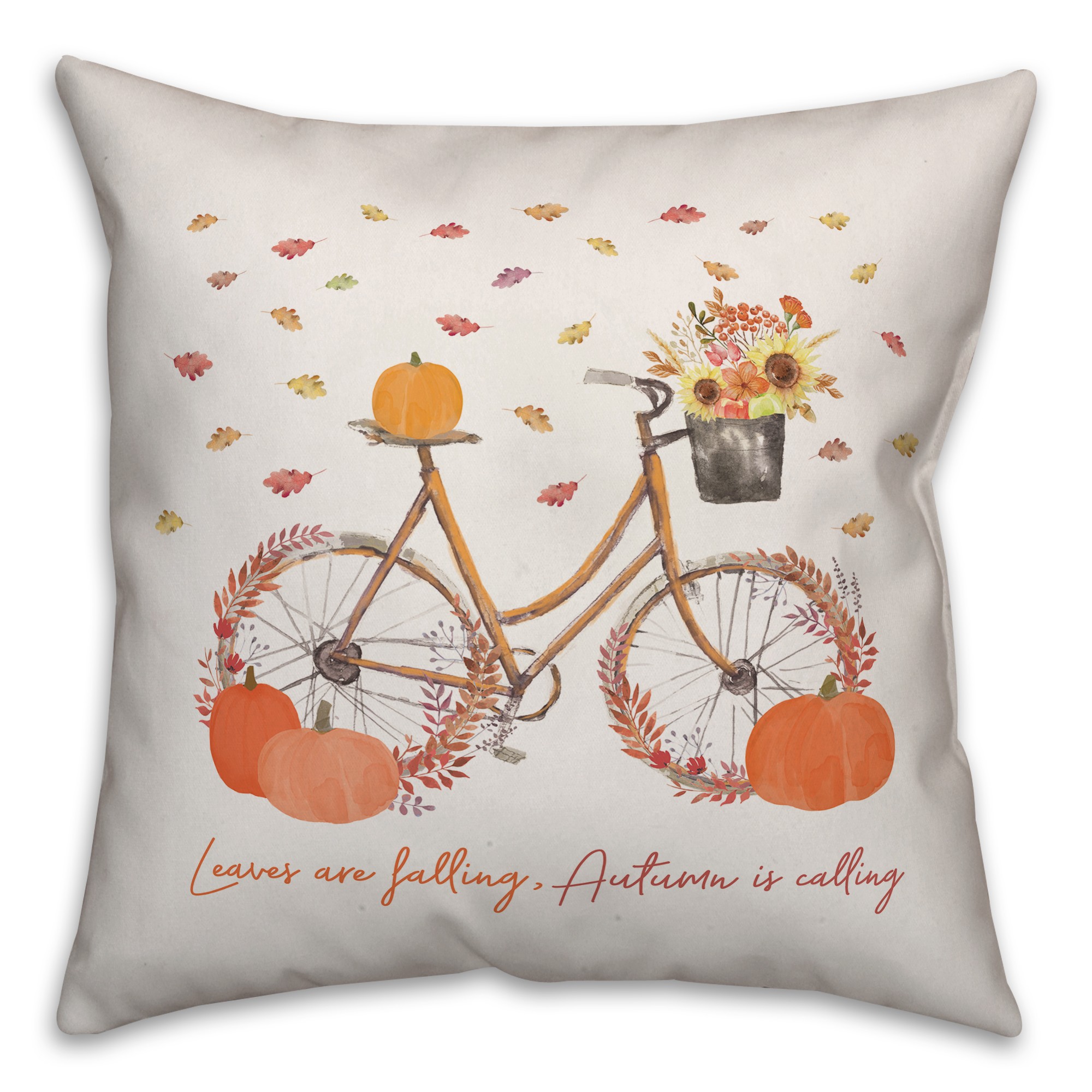 Autumn Bike 18x18 Spun Poly Pillow