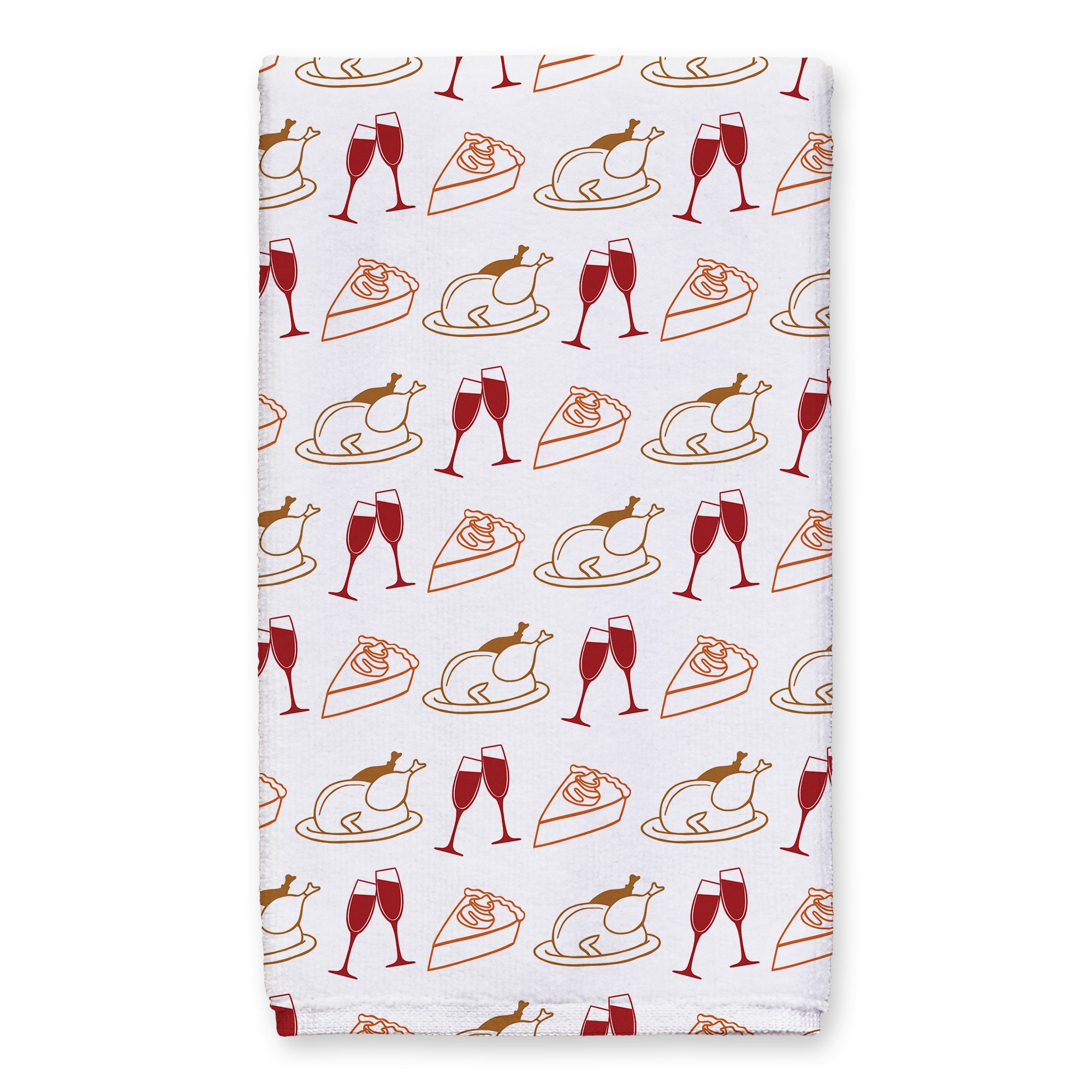 Turkey Pie Wine Pattern 16x25 Towel